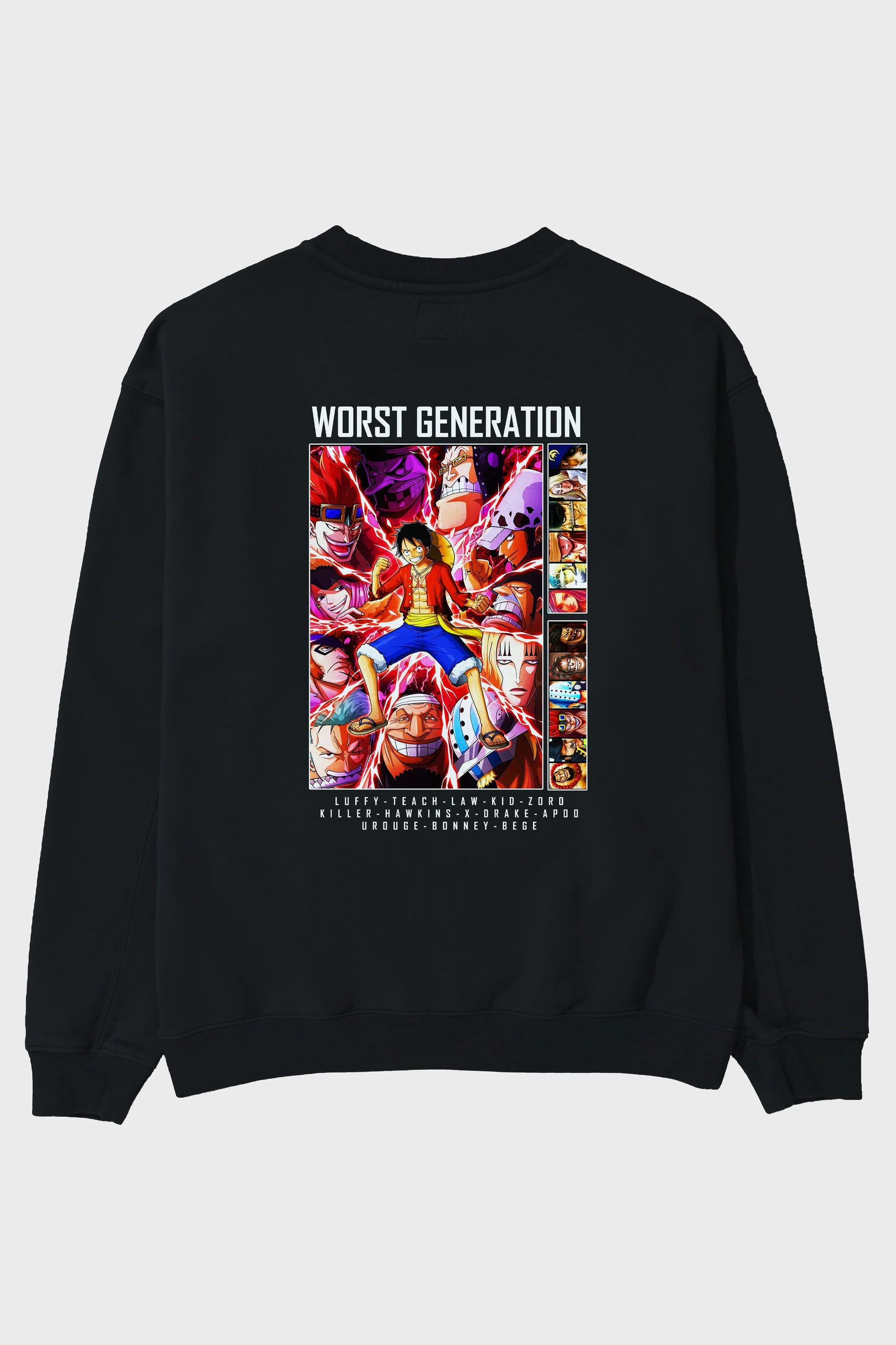 Worst Generation Arka Baskılı Anime Oversize Sweatshirt Erkek Kadın Unisex