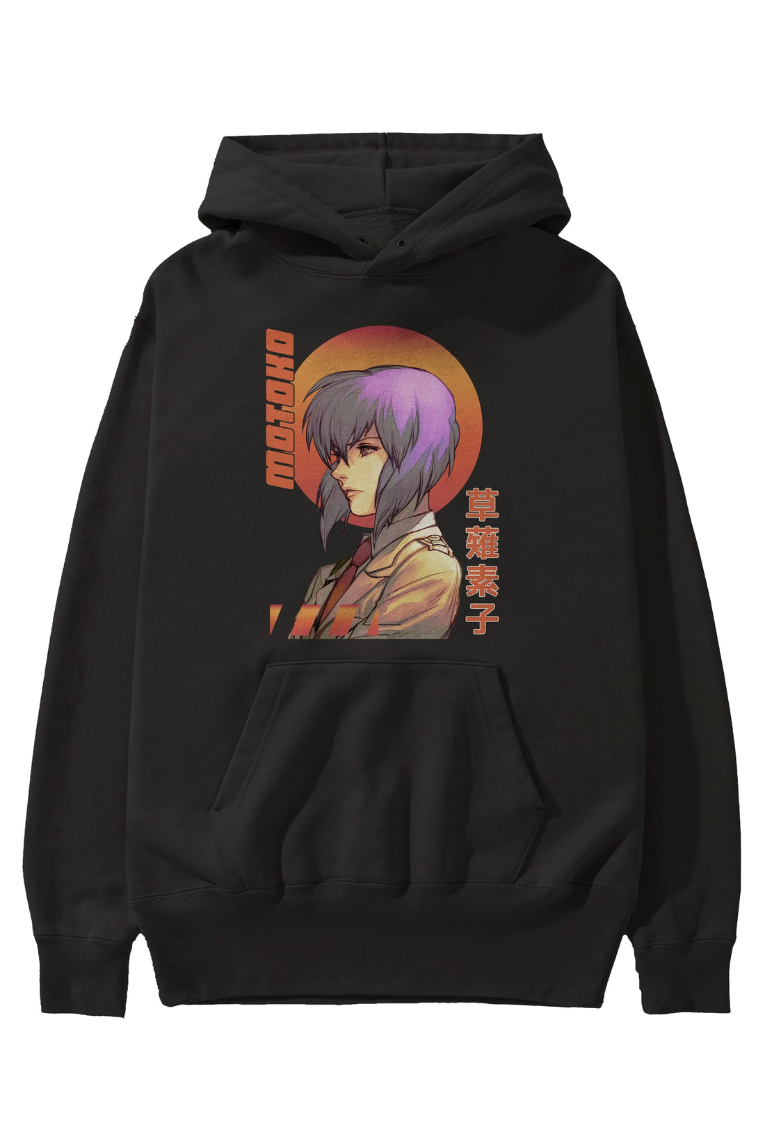 Motoko Kusanagi 10 Anime Ön Baskılı Hoodie Oversize Kapüşonlu Sweatshirt Erkek Kadın Unisex