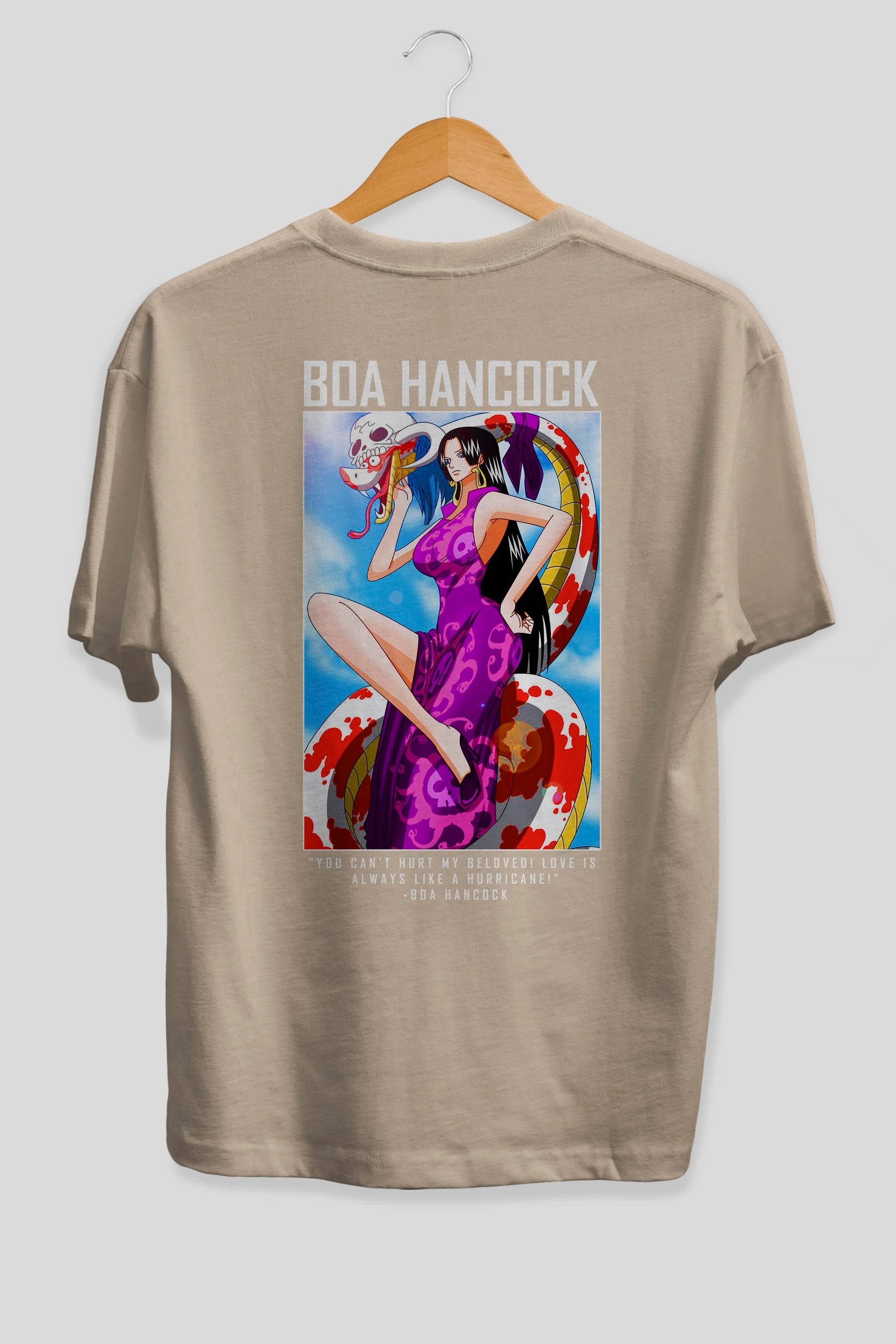 Boa Hancock Anime Arka Baskılı Oversize t-shirt Erkek Kadın Unisex %100 pamuk tişort