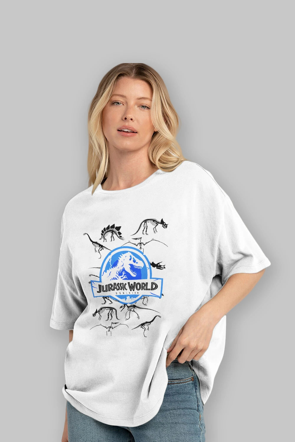 Jurassic Park (5) Ön Baskılı Oversize t-shirt Erkek Kadın Unisex %100 Pamuk Bisiklet Yaka tişort