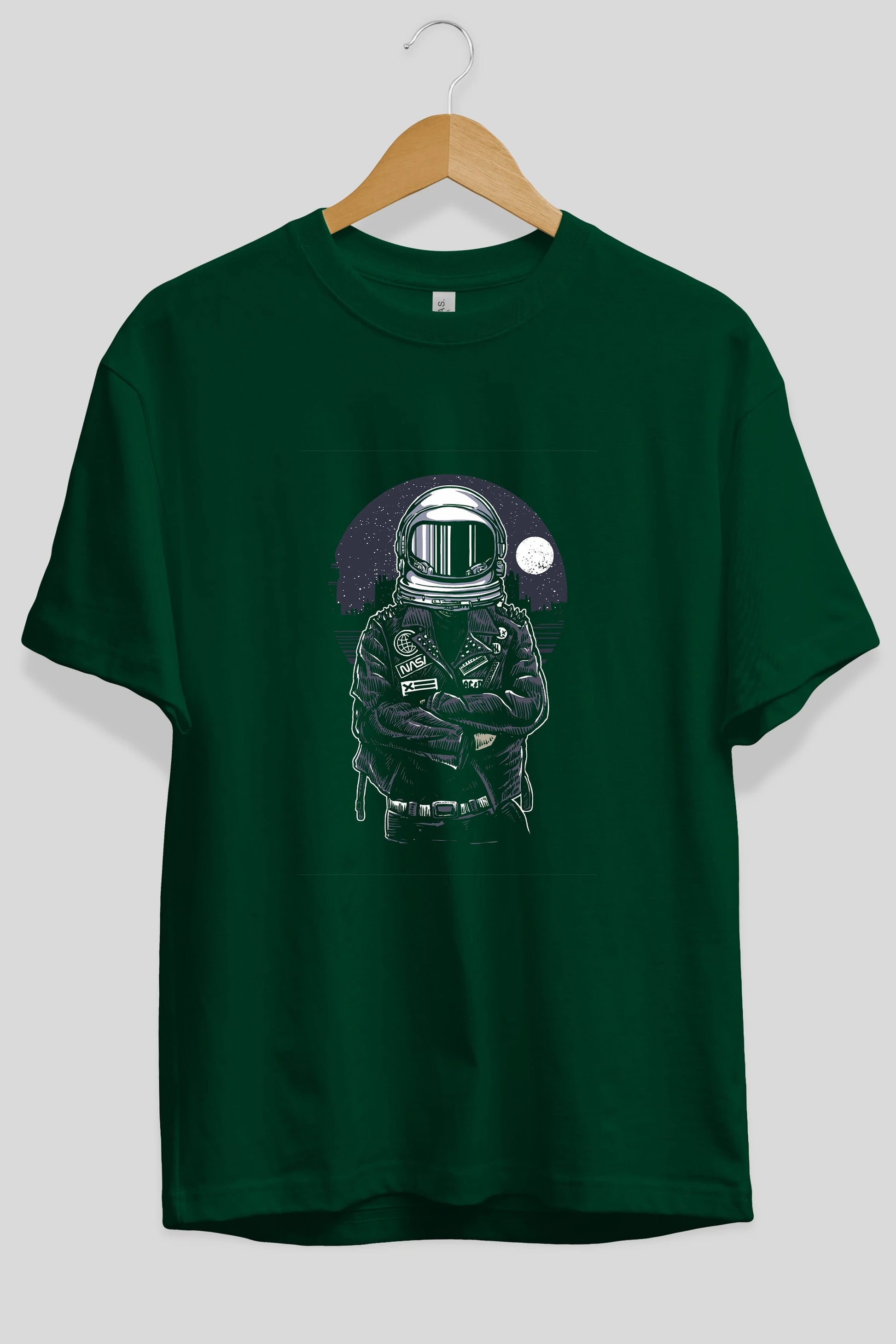 Astronaut Rebel Ön Baskılı Oversize t-shirt Erkek Kadın Unisex %100 Pamuk tişort