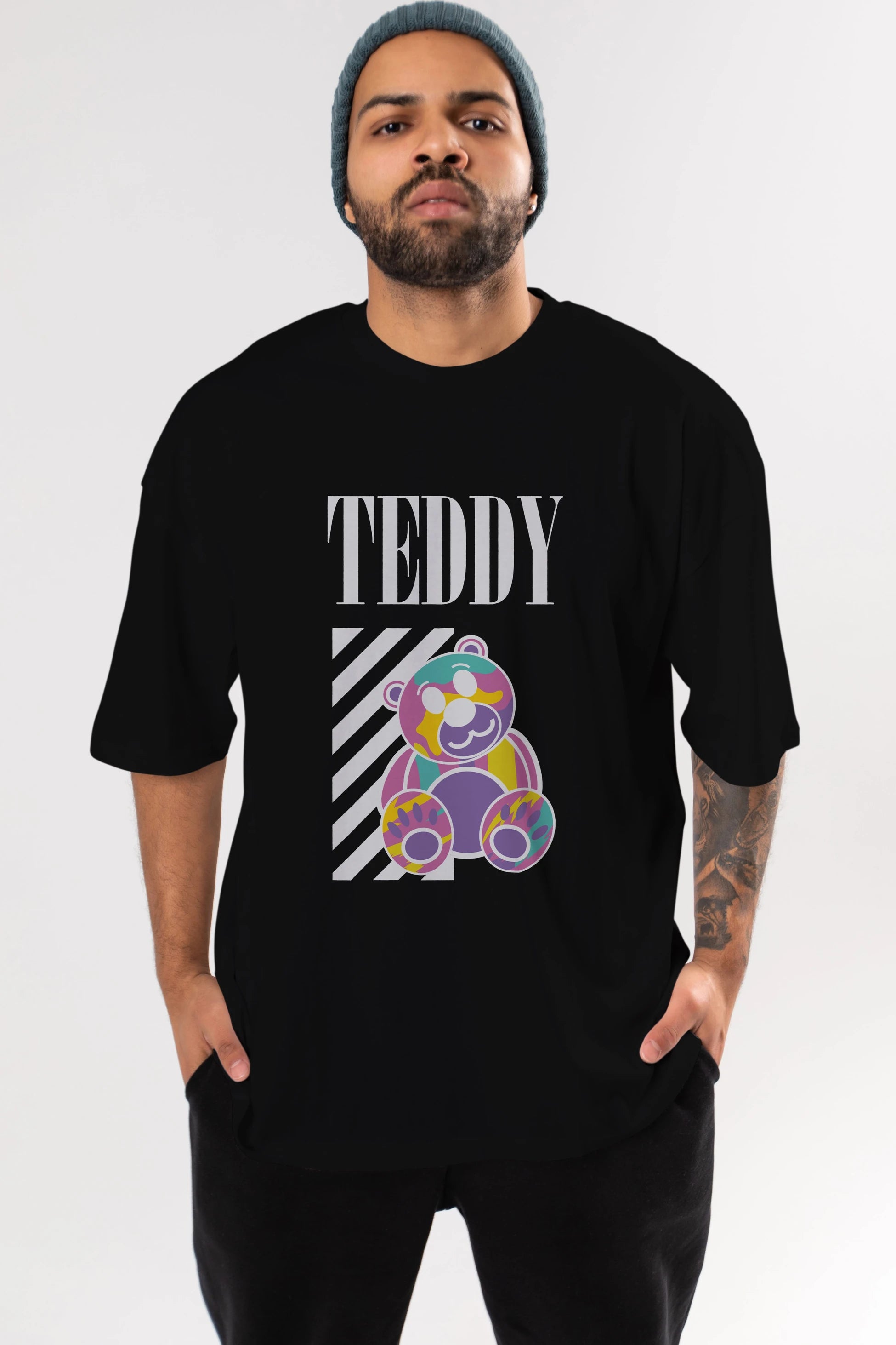 Teddy Bear 2 Ön Baskılı Oversize t-shirt Erkek Kadın Unisex
