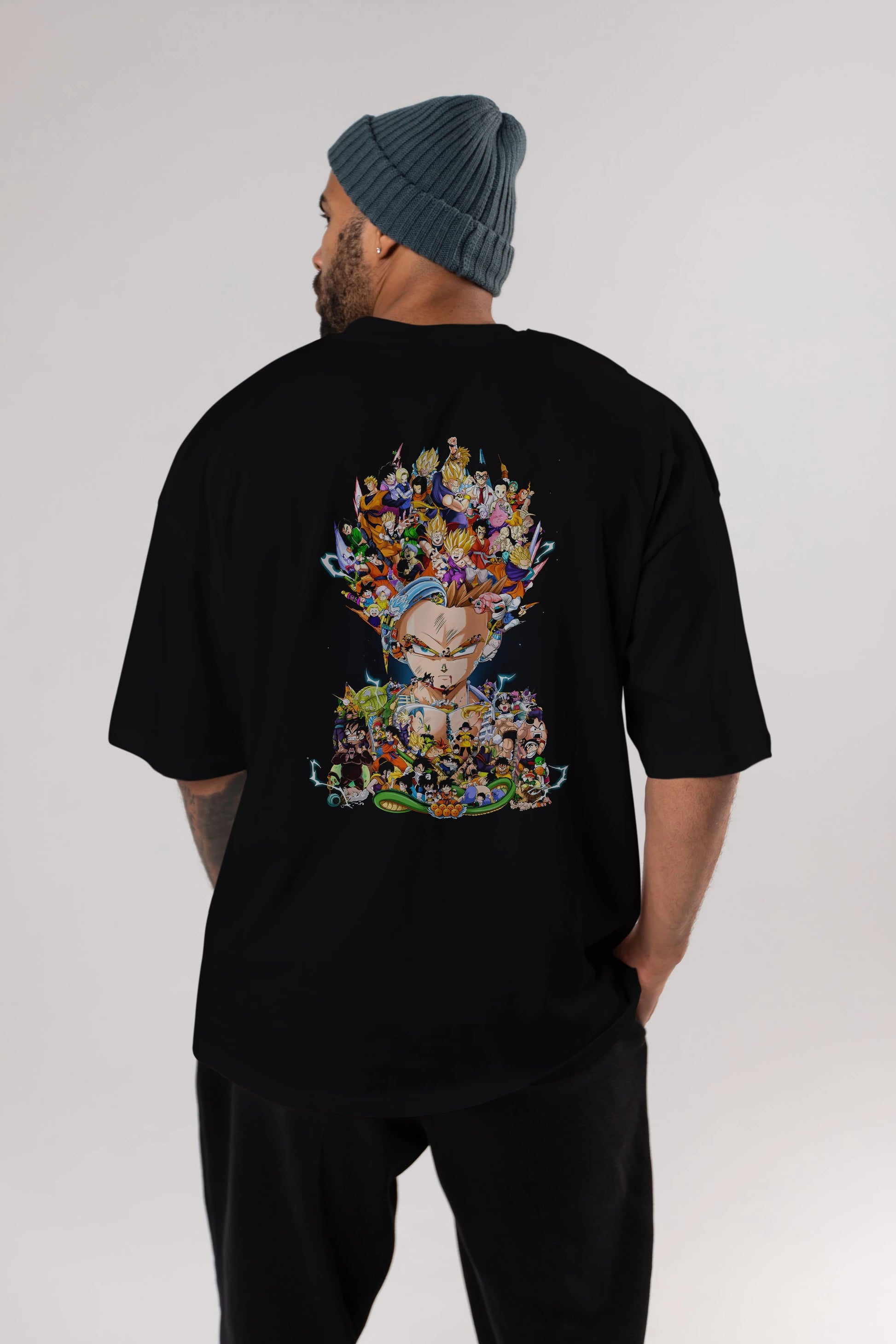 DRAGON BALL ART (2) Anime Arka Baskılı Oversize t-shirt Erkek Kadın Unisex