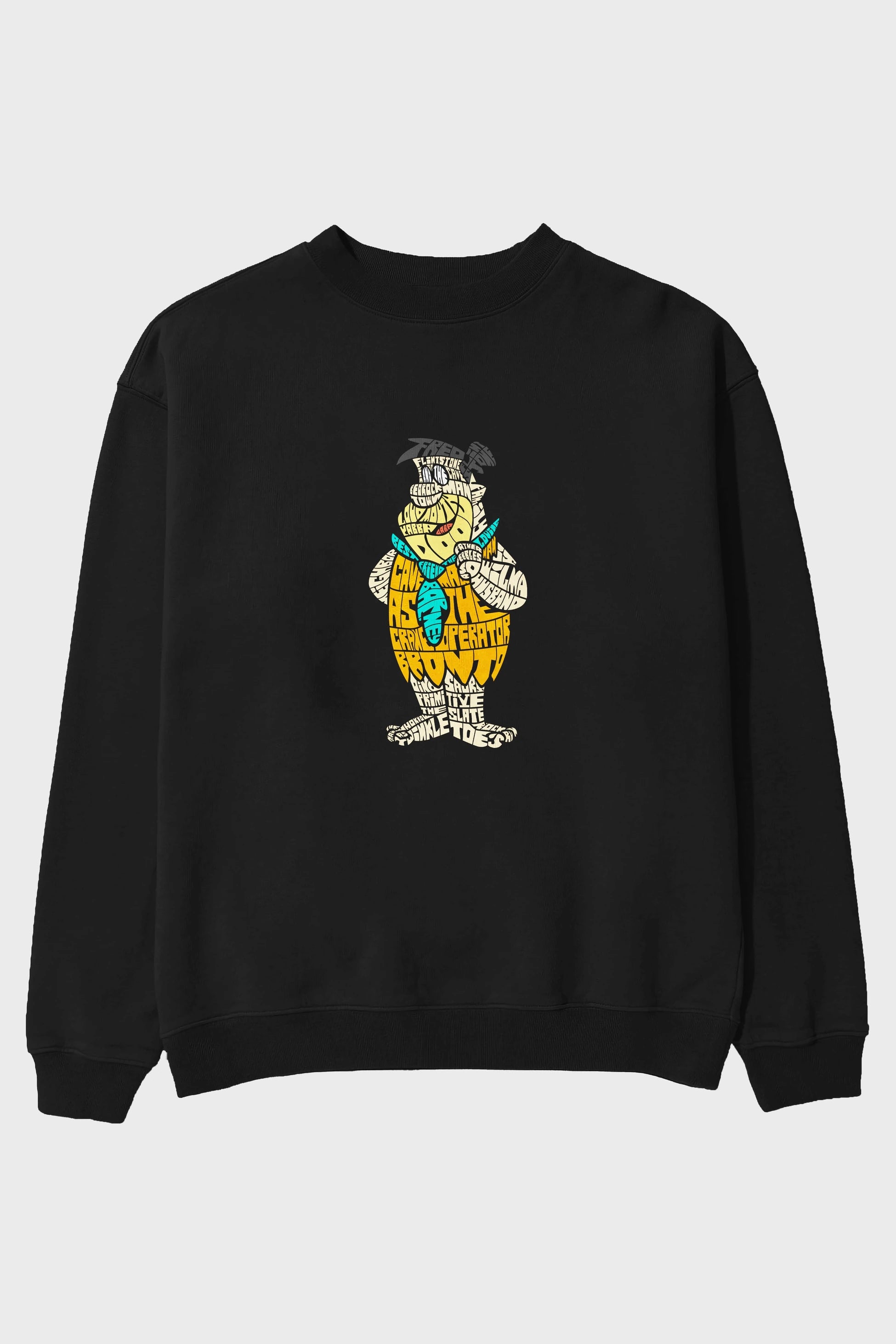 Fred Flintstone Ön Baskılı Oversize Sweatshirt Erkek Kadın Unisex