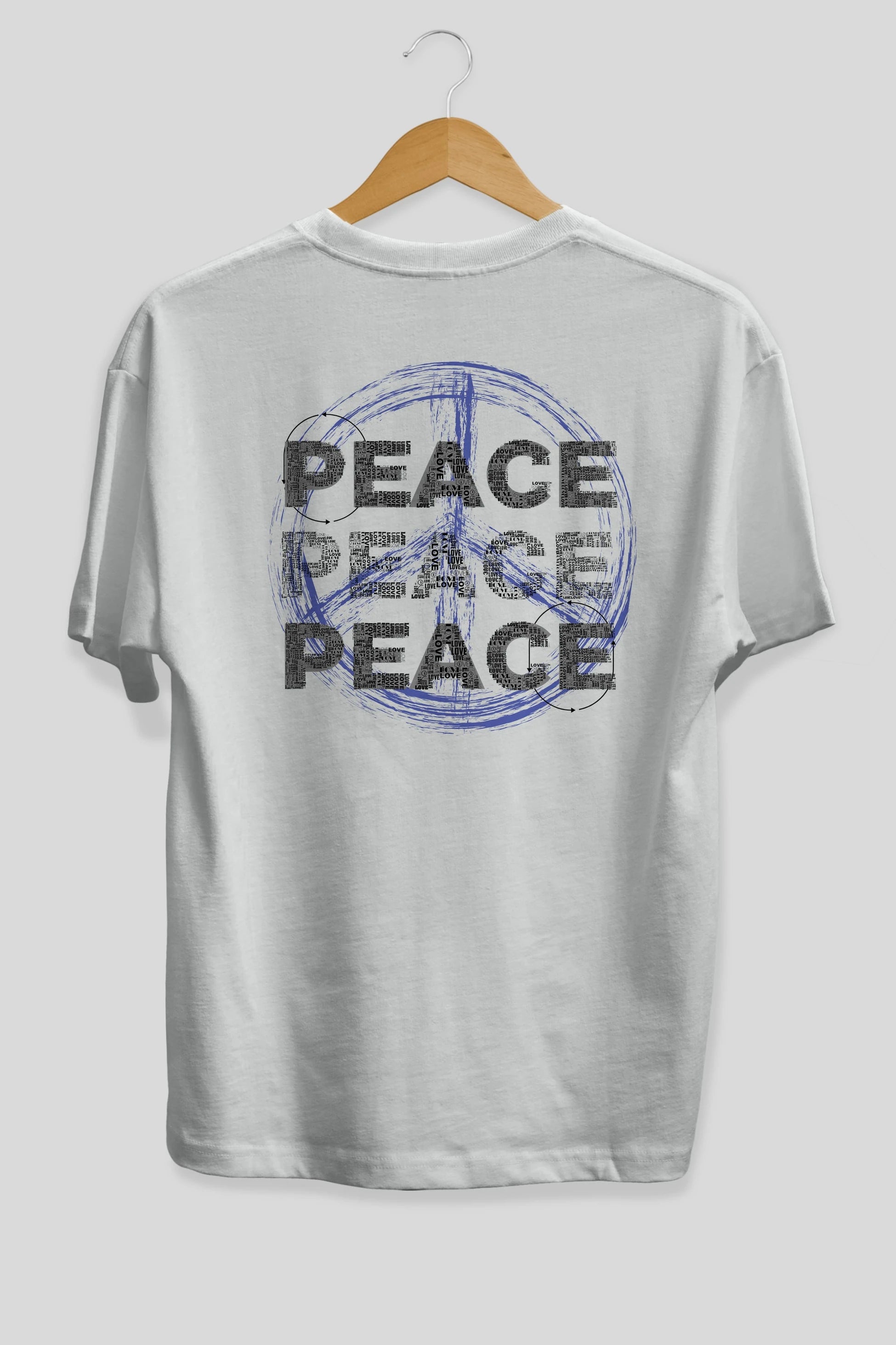Peace Yazılı Arka Baskılı Oversize t-shirt Erkek Kadın Unisex