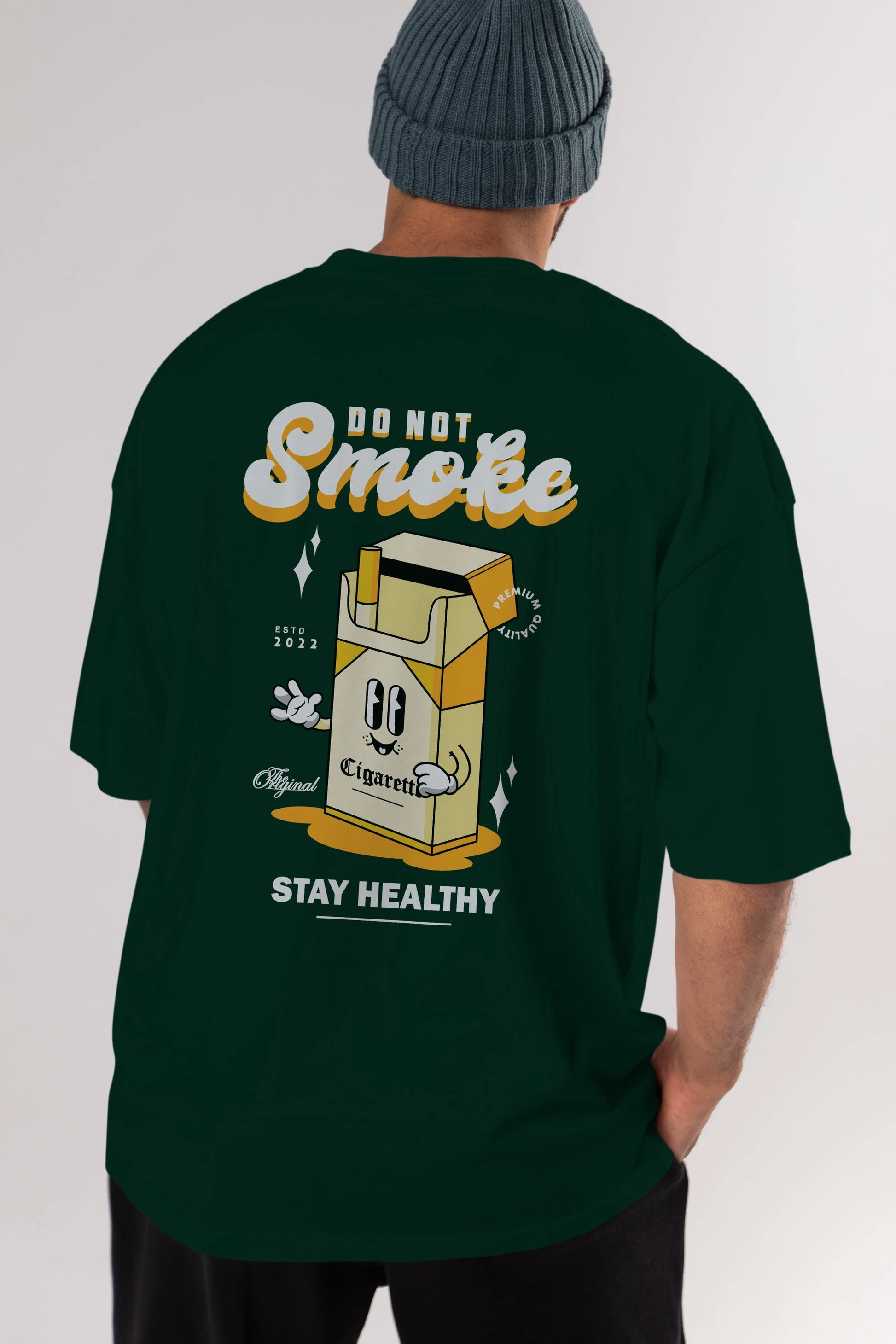 Do Not Smoke Arka Baskılı Oversize t-shirt Erkek Kadın Unisex