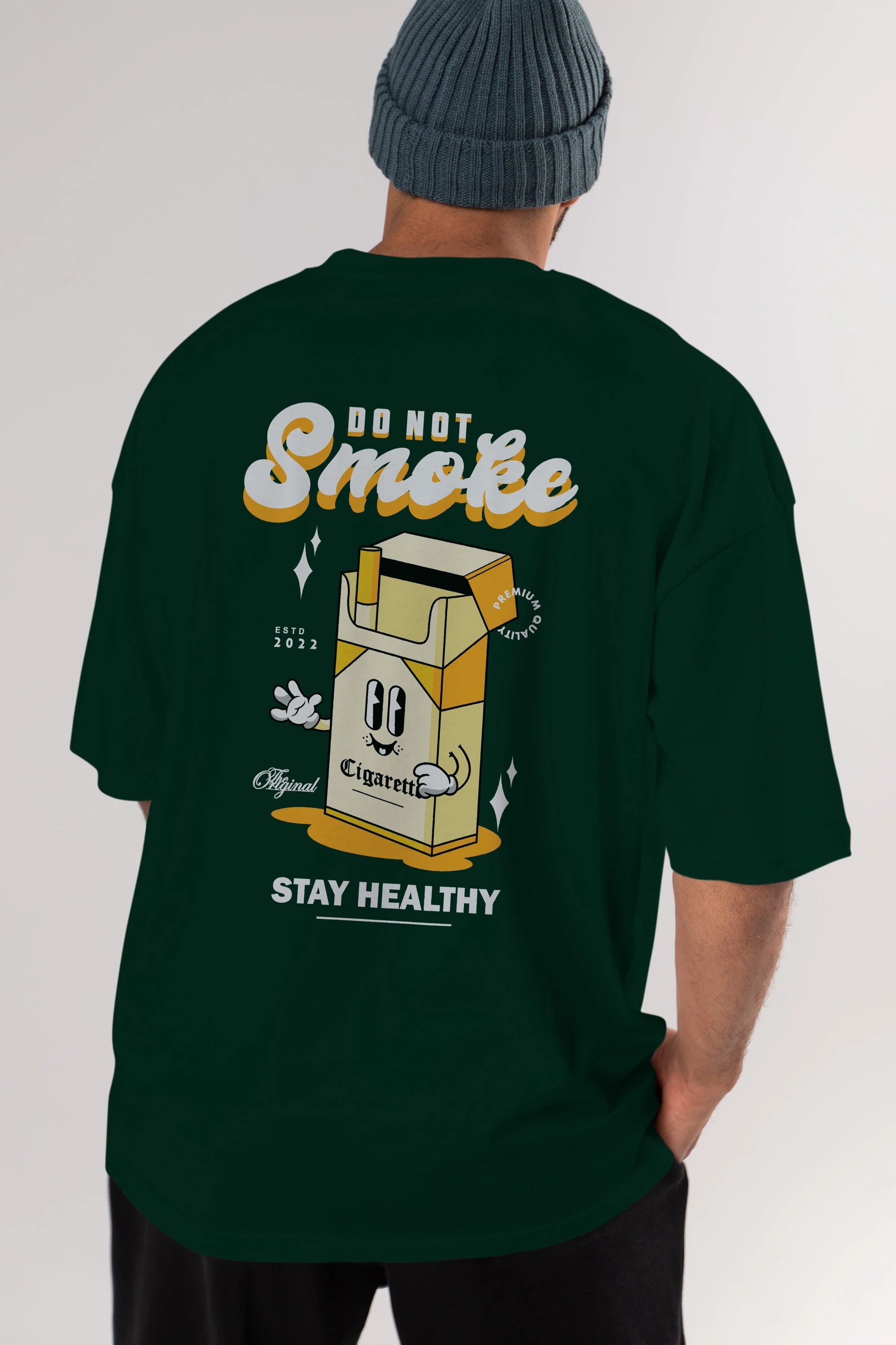 Do Not Smoke Arka Baskılı Oversize t-shirt Erkek Kadın Unisex