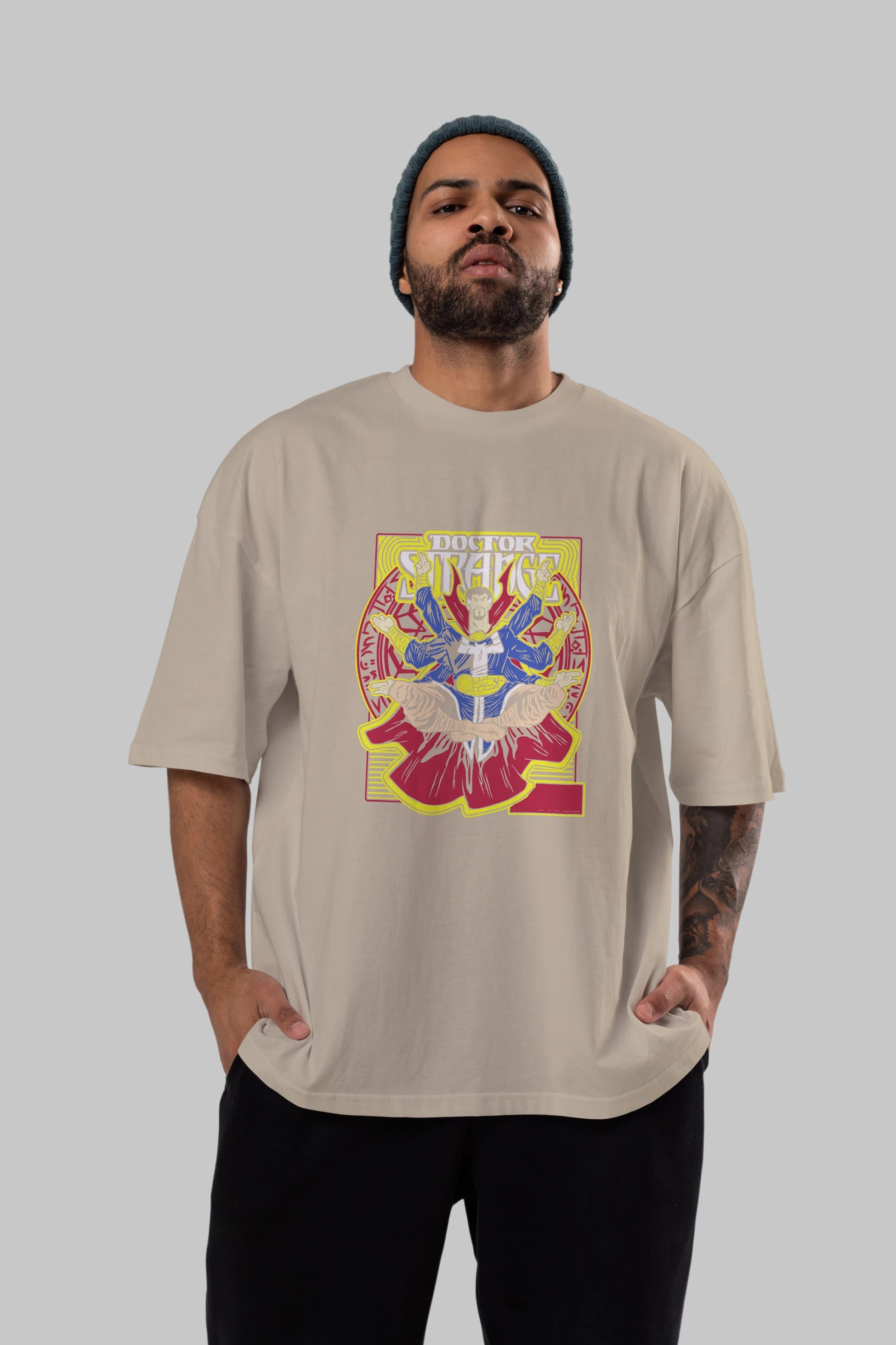 Doctor Strange (1) Ön Baskılı Oversize t-shirt Erkek Kadın Unisex %100 Pamuk Bisiklet Yaka tişort