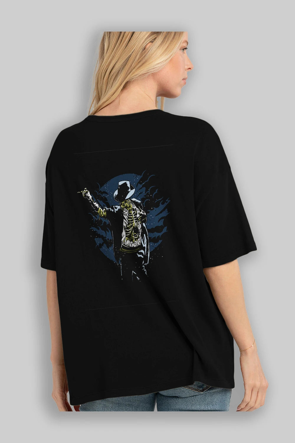 Zombie Pop Arka Baskılı Oversize t-shirt Erkek Kadın Unisex %100 Pamuk