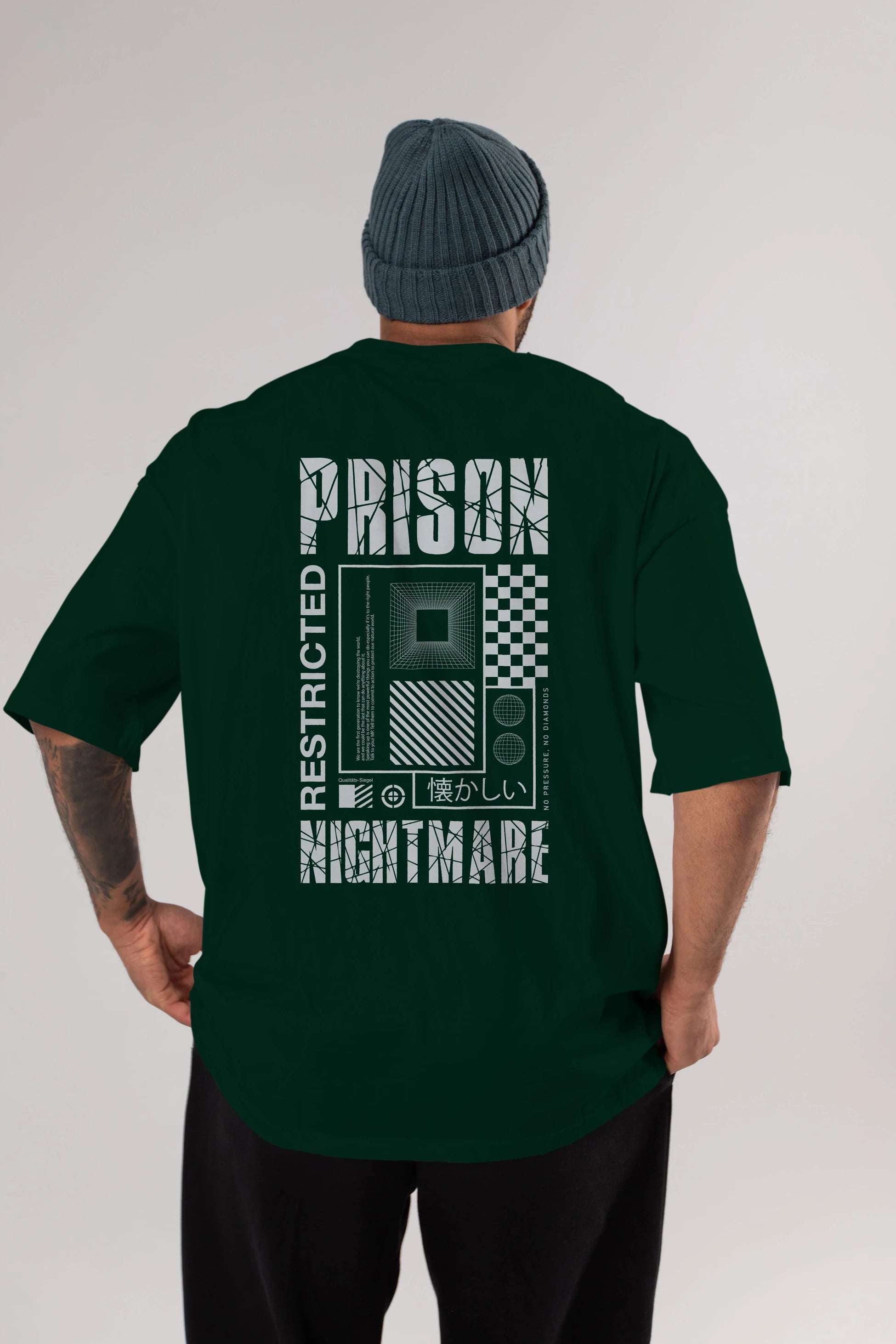 Prison Nightmare Arka Baskılı Oversize t-shirt Erkek Kadın Unisex