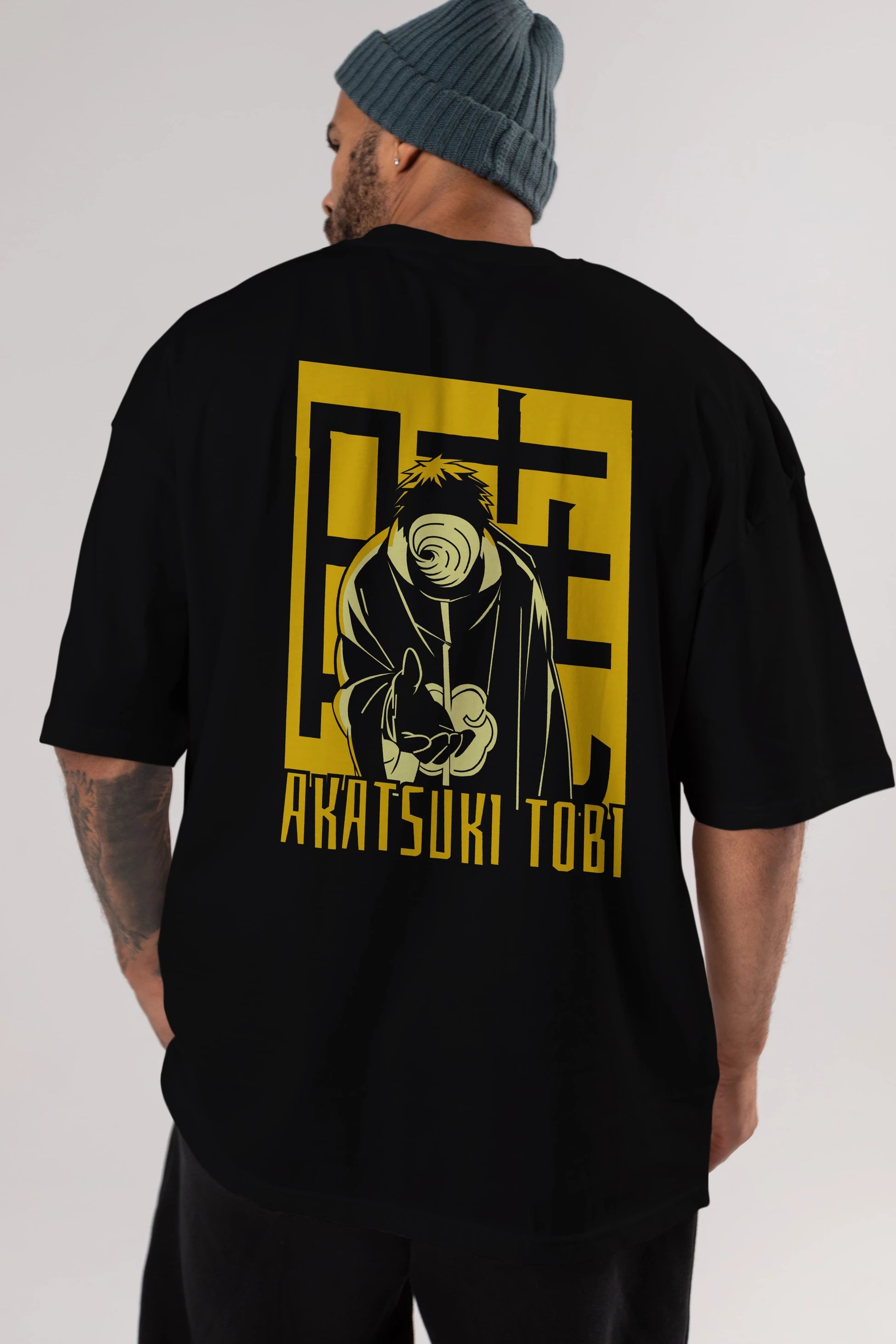 AKATSUKI OBITO NARUTO Anime Arka Baskılı Oversize t-shirt Erkek Kadın Unisex