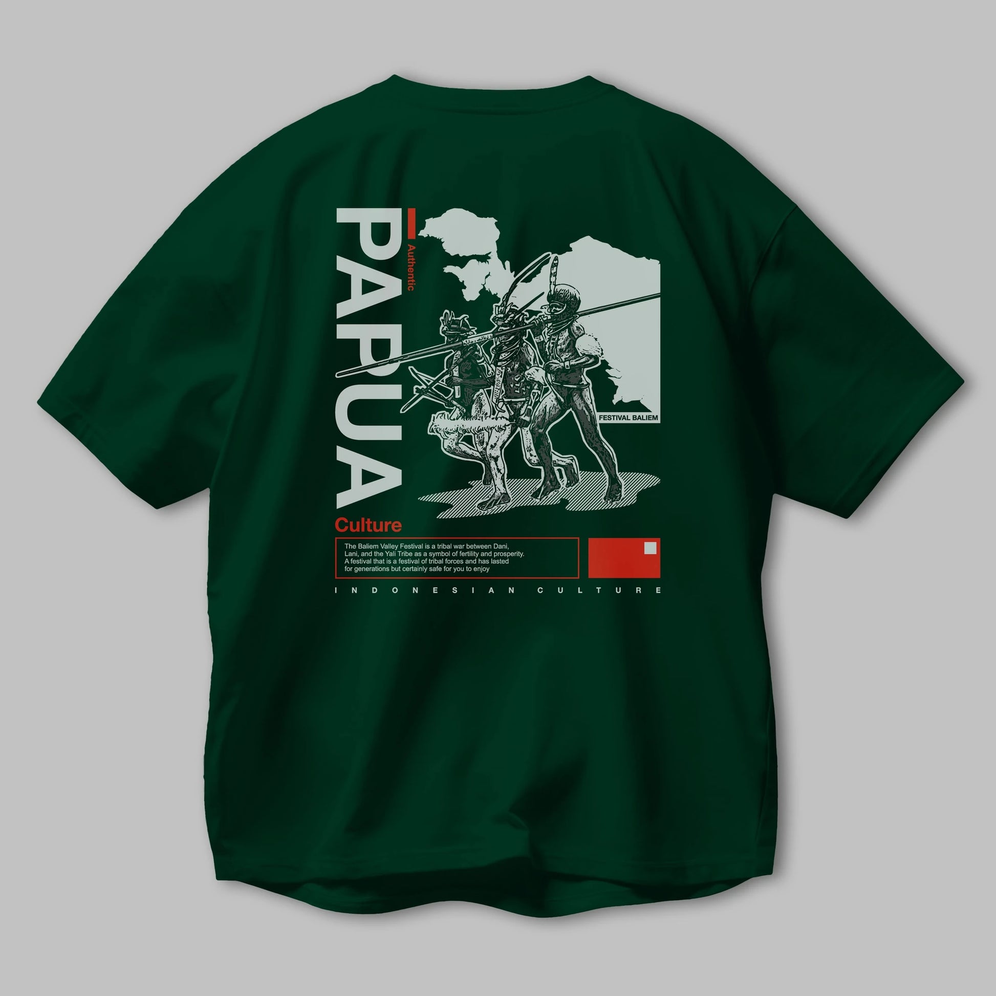Papua Culture Arka Baskılı Oversize t-shirt Erkek Kadın Unisex