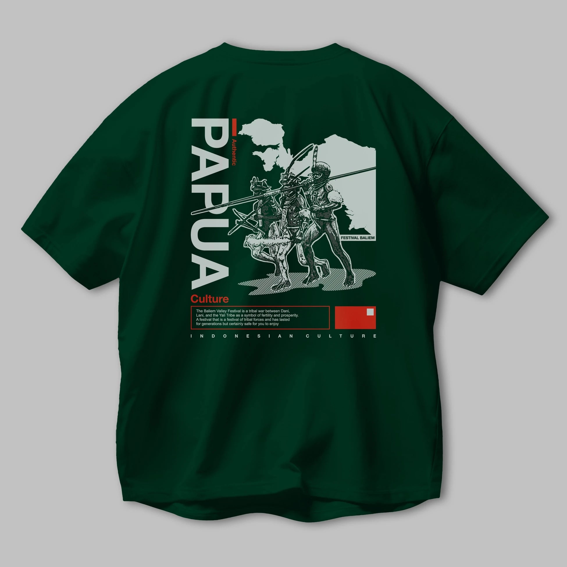 Papua Culture Arka Baskılı Oversize t-shirt Erkek Kadın Unisex