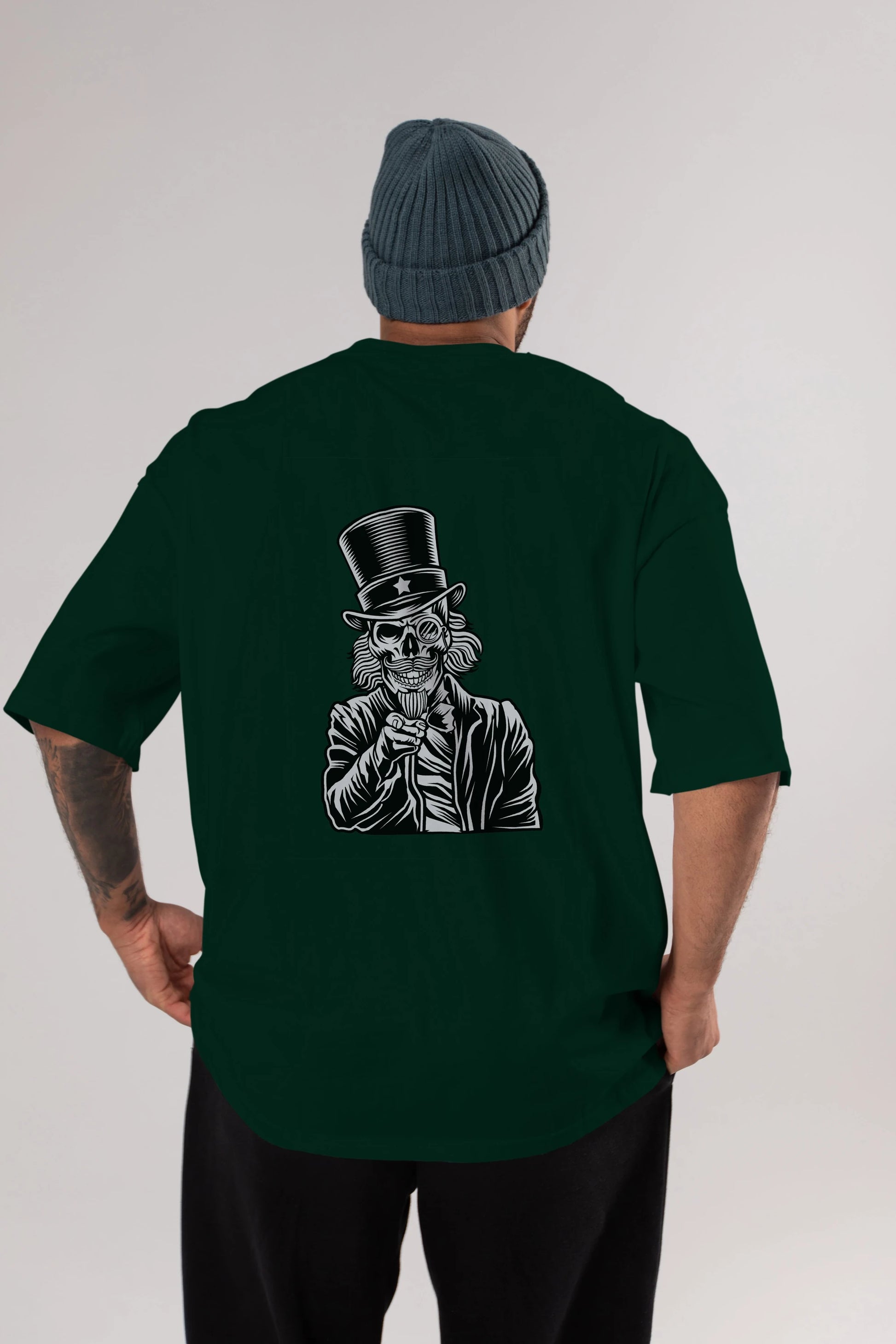 I Want You Skull Arka Baskılı Oversize t-shirt Erkek Kadın Unisex %100 Pamuk tişort