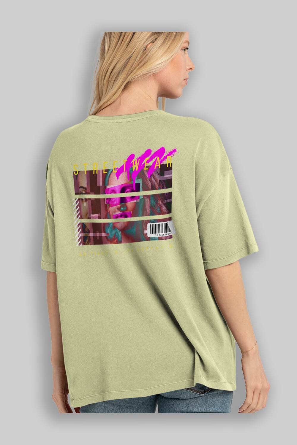 Futuristic Streetwear 2 Arka Baskılı Oversize t-shirt Erkek Kadın Unisex