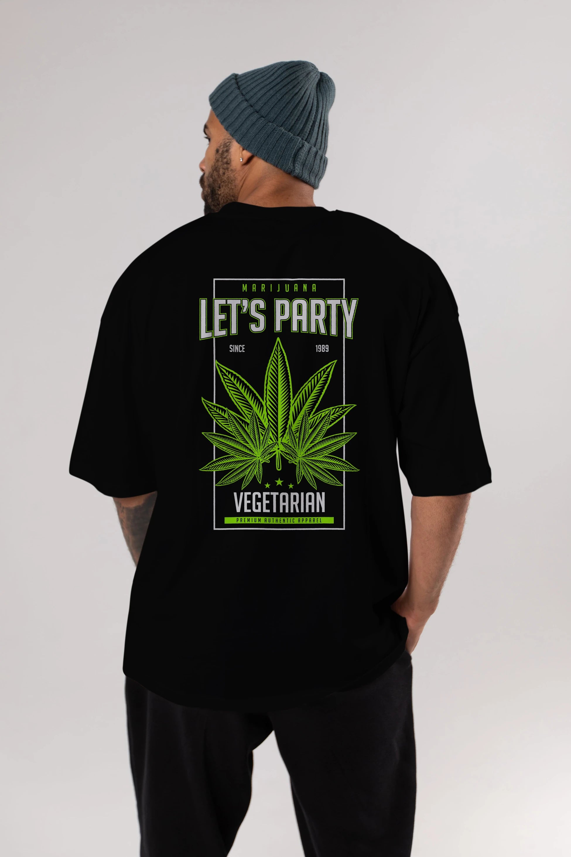 Lets Party Arka Baskılı Oversize t-shirt Erkek Kadın Unisex