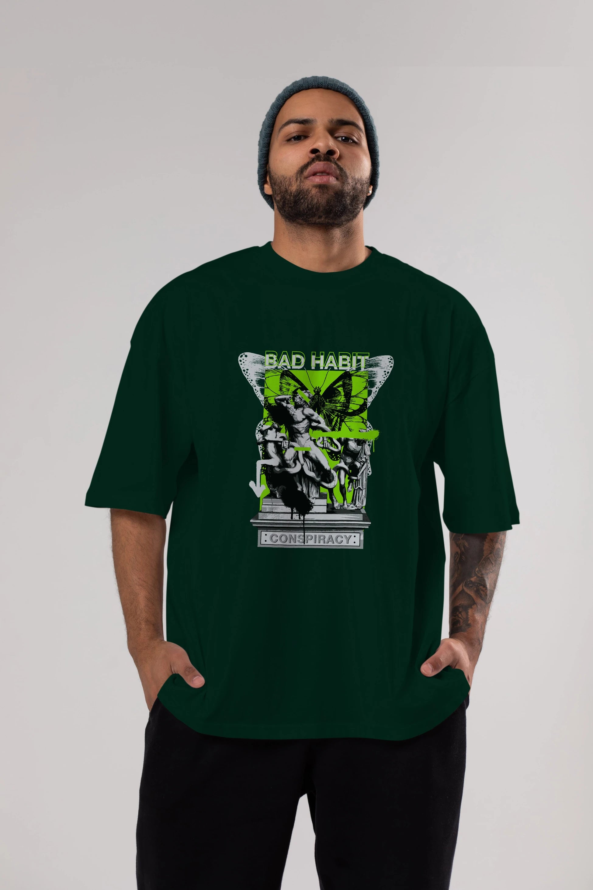 Bad Habit Ön Baskılı Oversize t-shirt Erkek Kadın Unisex