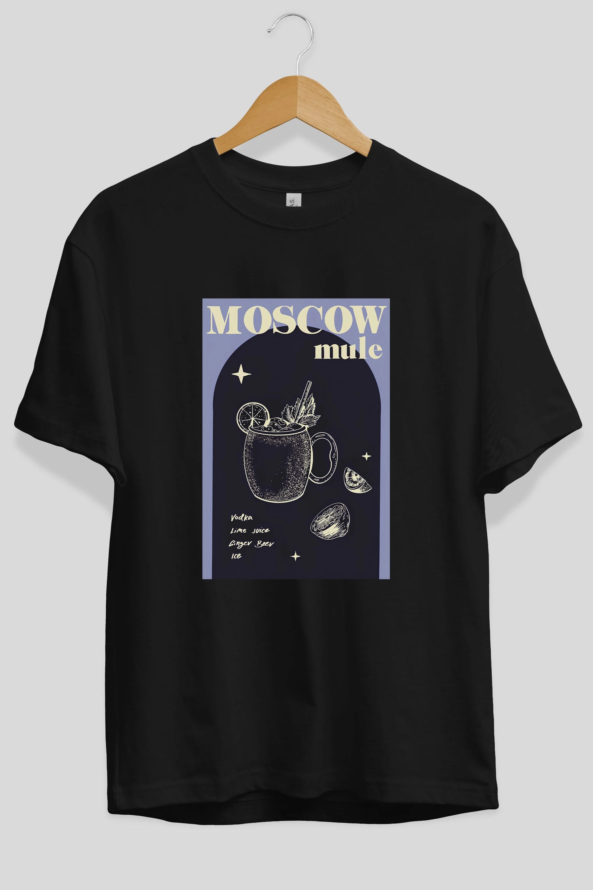 Moscow Mule Ön Baskılı Oversize t-shirt Erkek Kadın Unisex %100 Pamuk Bisiklet Yaka tişort