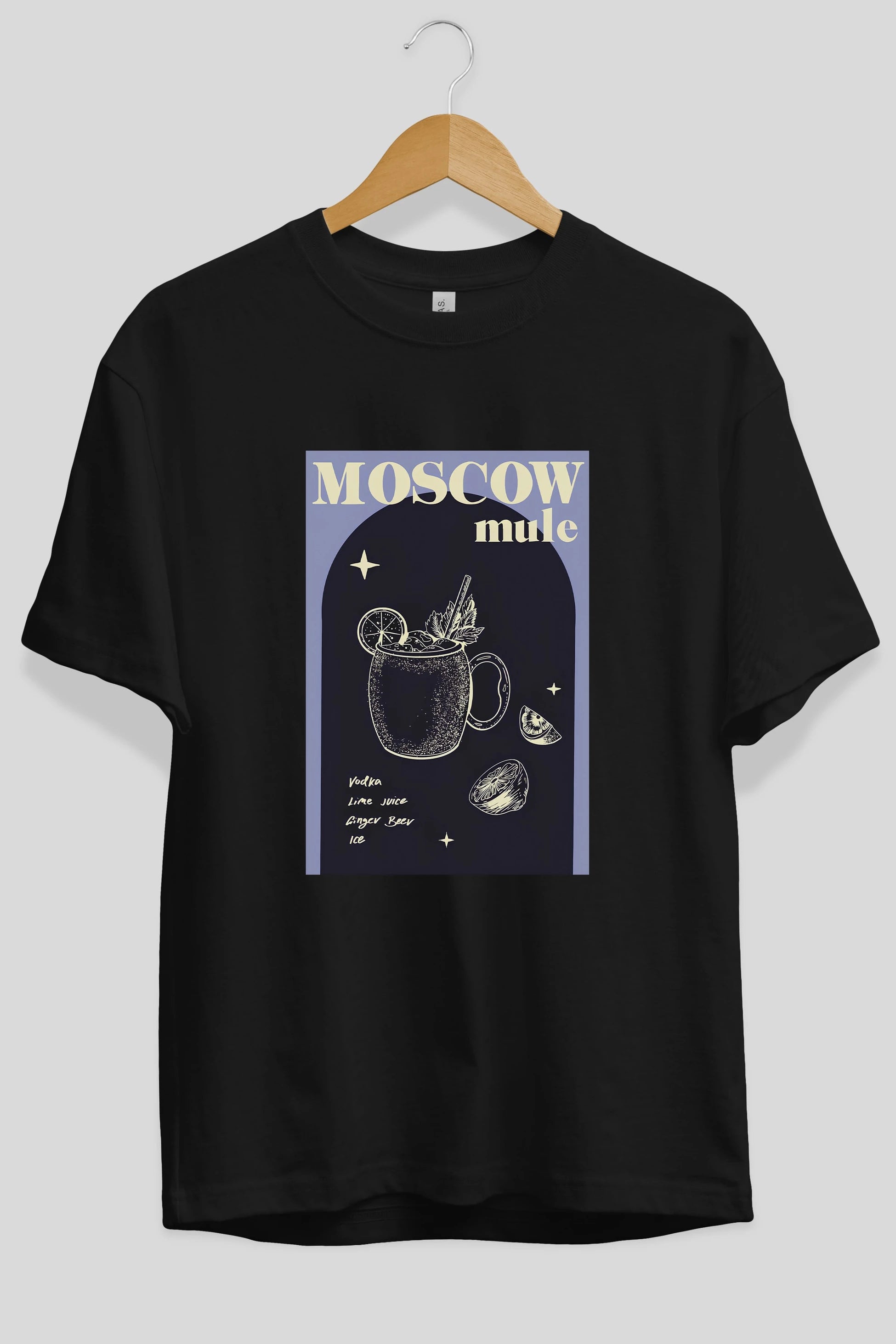 Moscow Mule Ön Baskılı Oversize t-shirt Erkek Kadın Unisex %100 Pamuk Bisiklet Yaka tişort