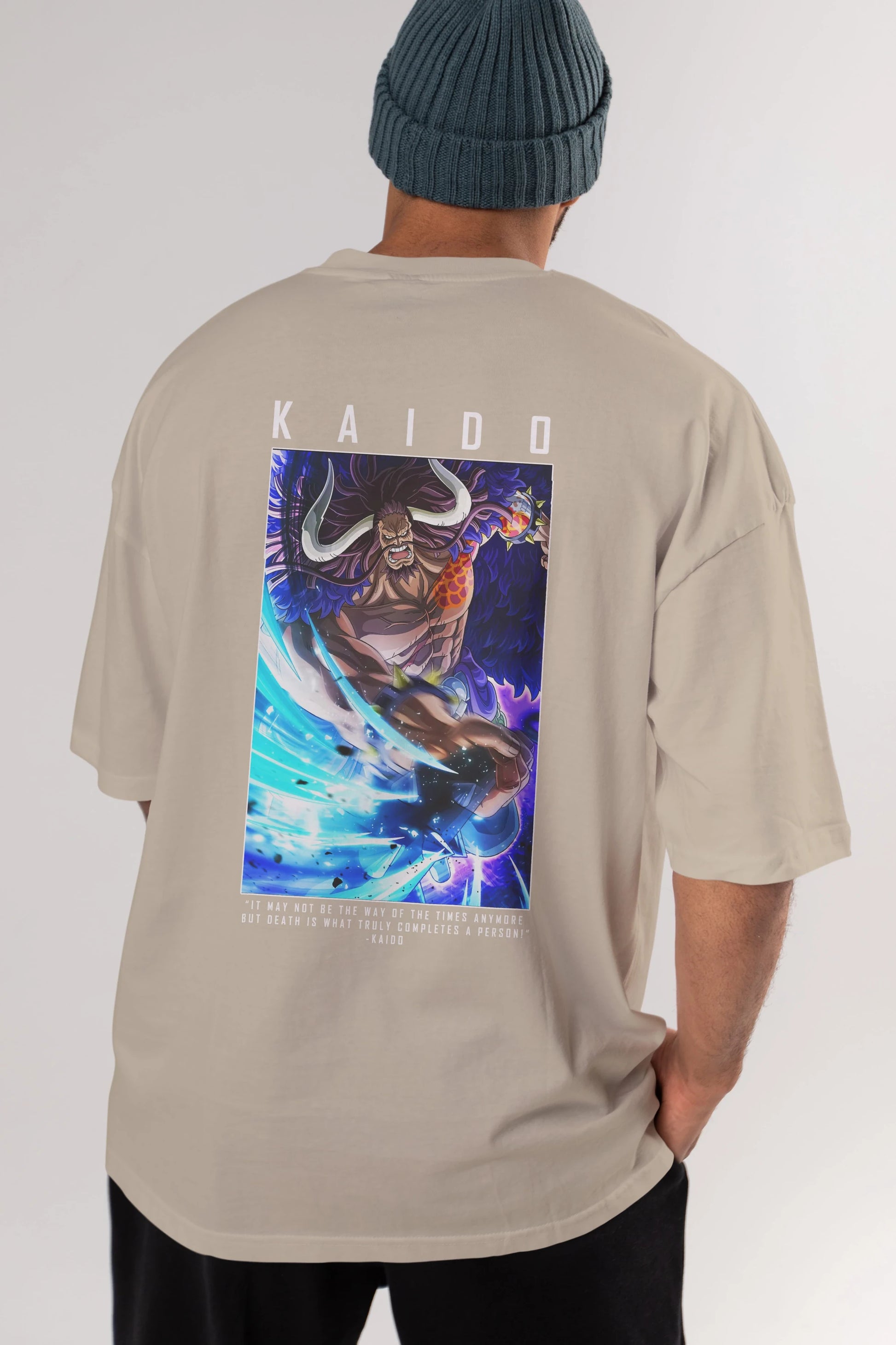 Kaido 2 Anime Arka Baskılı Oversize t-shirt Erkek Kadın Unisex %100 pamuk tişort