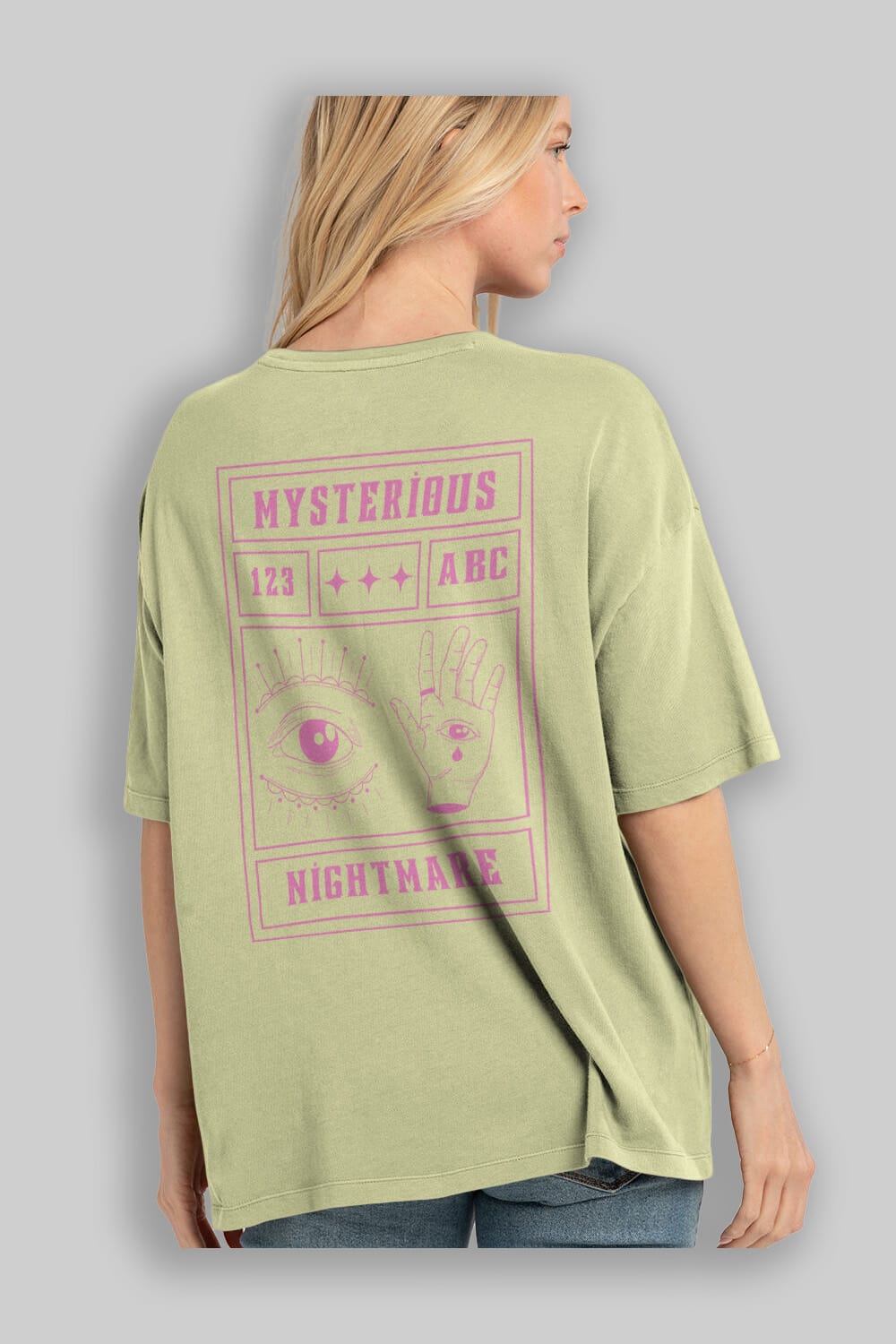 Mysterious Nightmare Arka Baskılı Oversize t-shirt Erkek Kadın Unisex