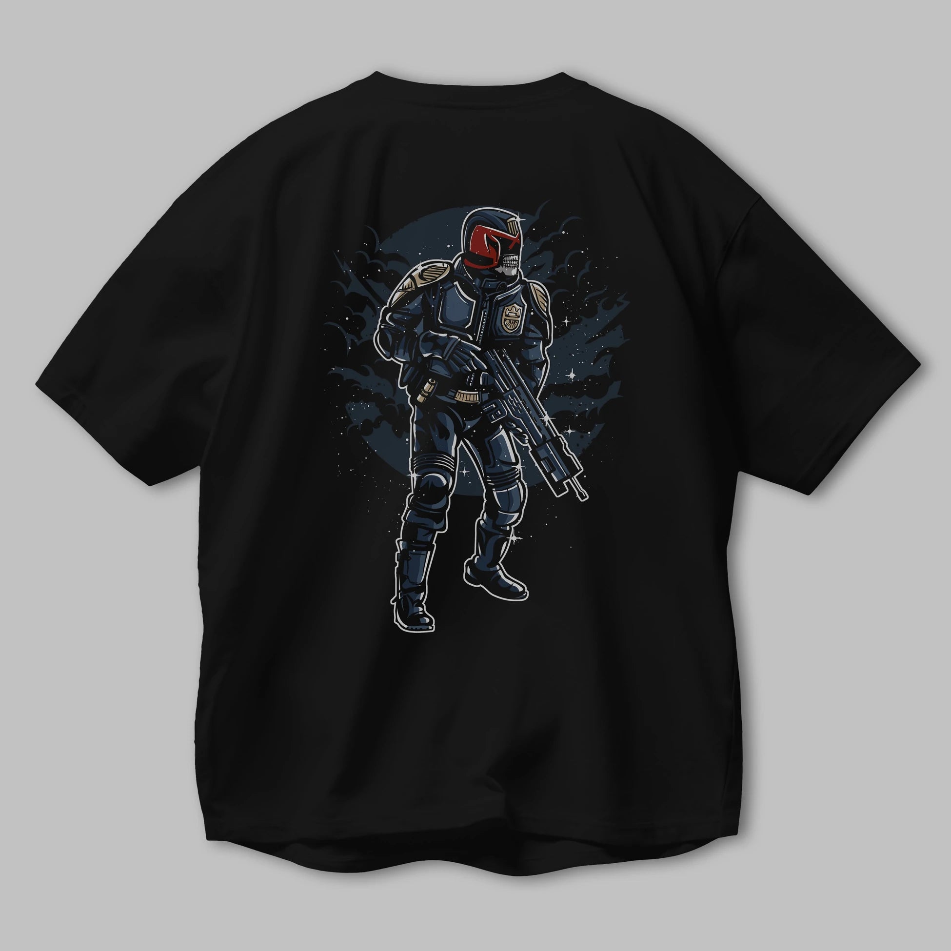 Judge Skull Arka Baskılı Oversize t-shirt Erkek Kadın Unisex %100 Pamuk