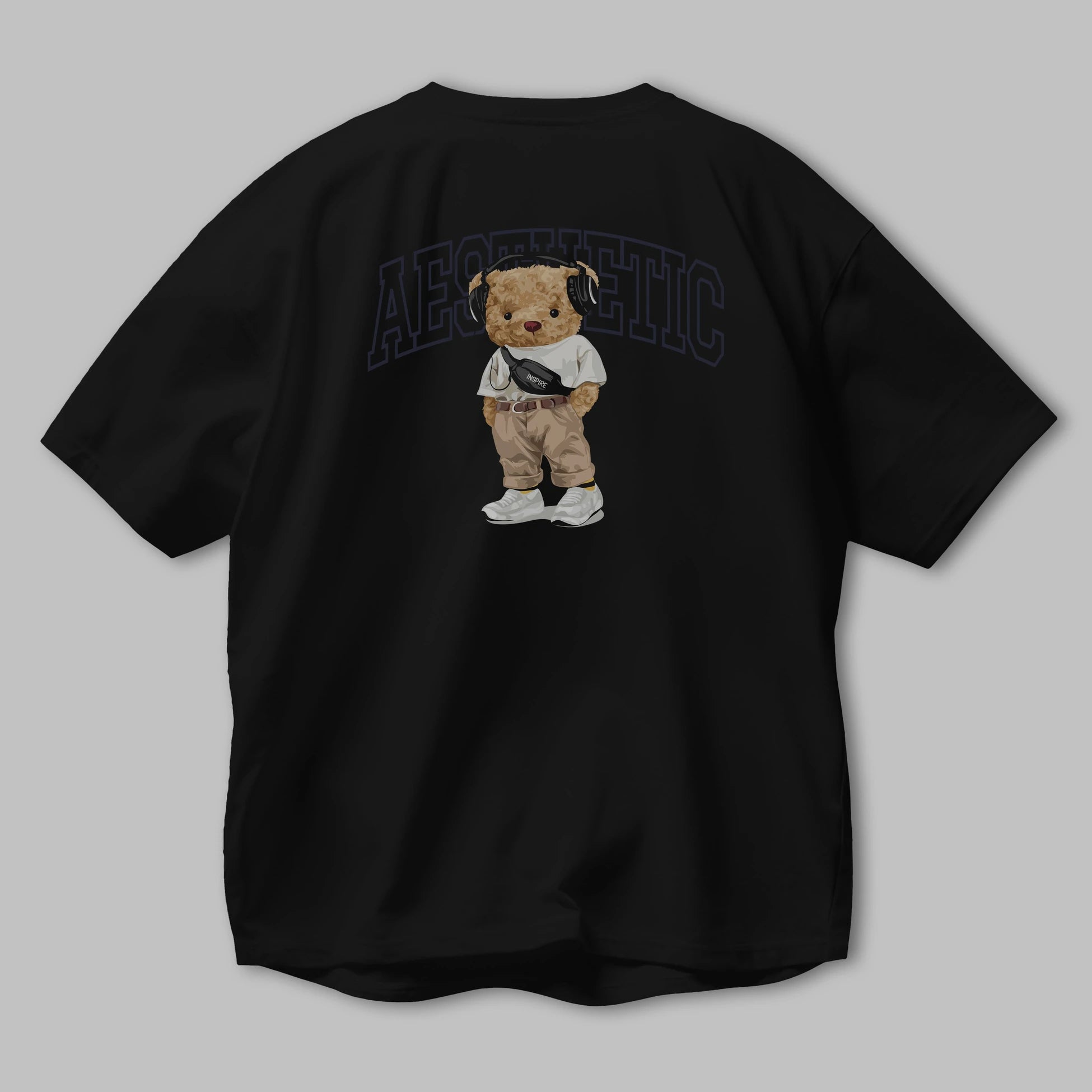 Teddy Bear Aesthetıc Arka Baskılı Oversize t-shirt Erkek Kadın Unisex %100 Pamuk
