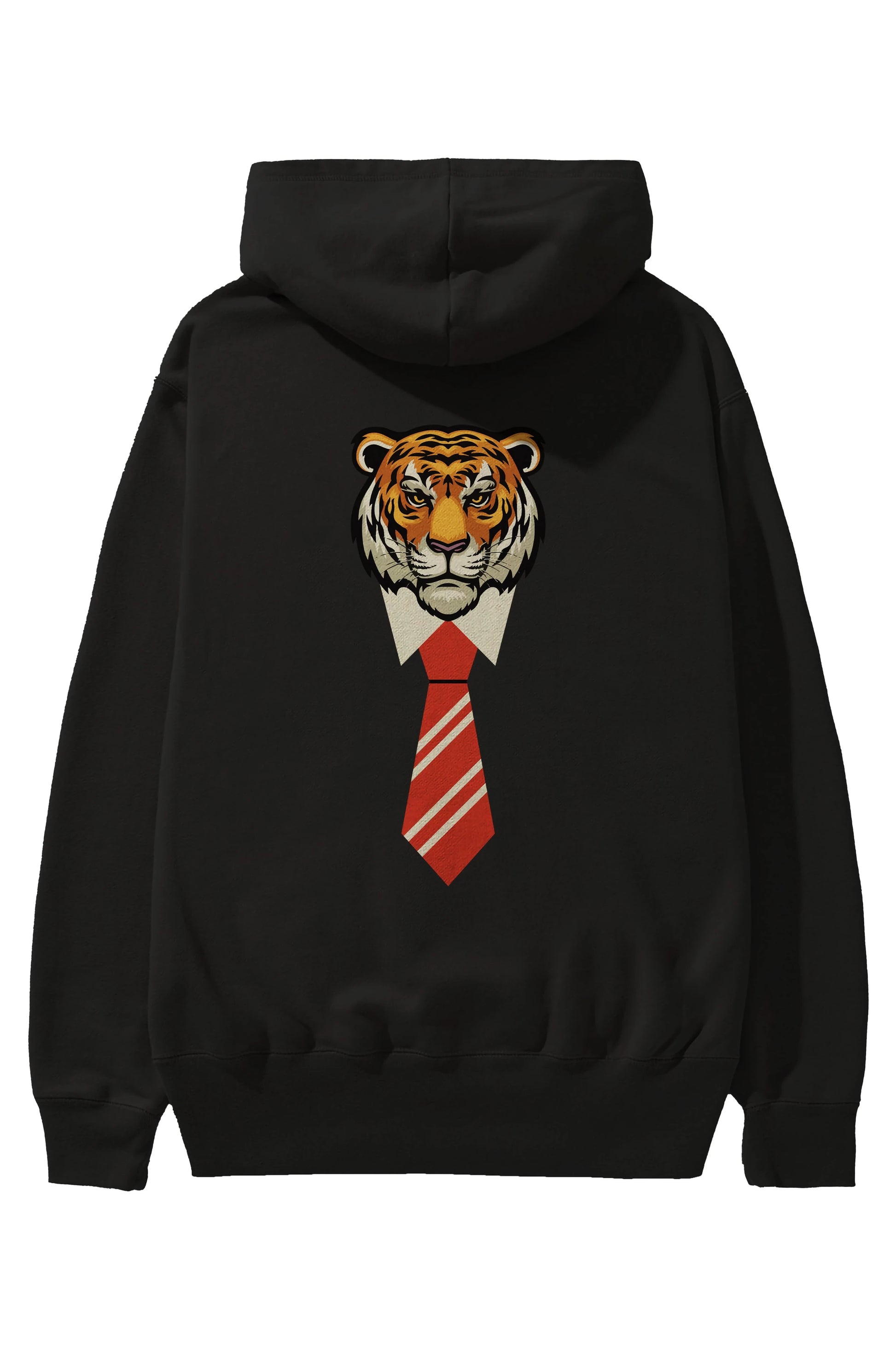 Tiger With Tie Arka Baskılı Oversize Hoodie Kapüşonlu Sweatshirt Erkek Kadın Unisex