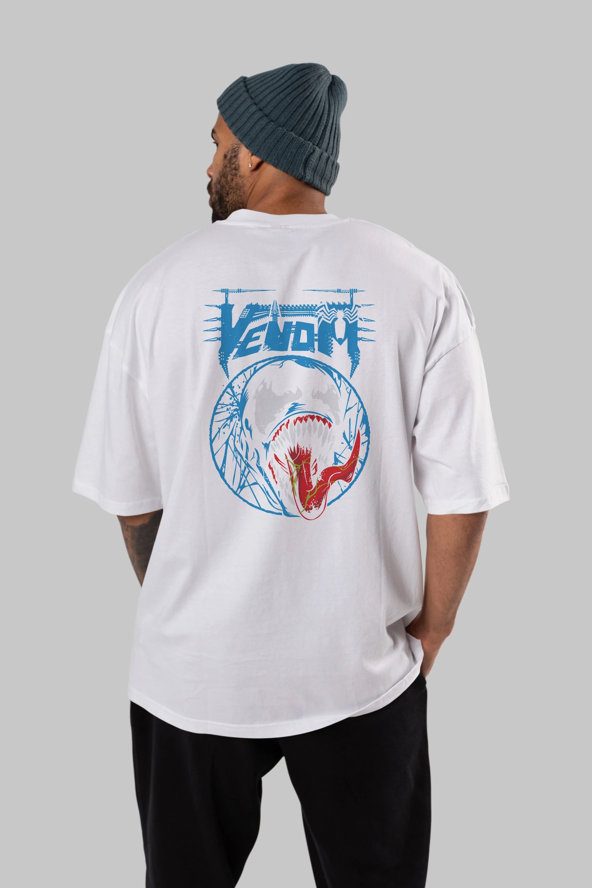 Venom (23) Arka Baskılı Oversize t-shirt Erkek Kadın Unisex %100 Pamuk Bisiklet Yaka tişort