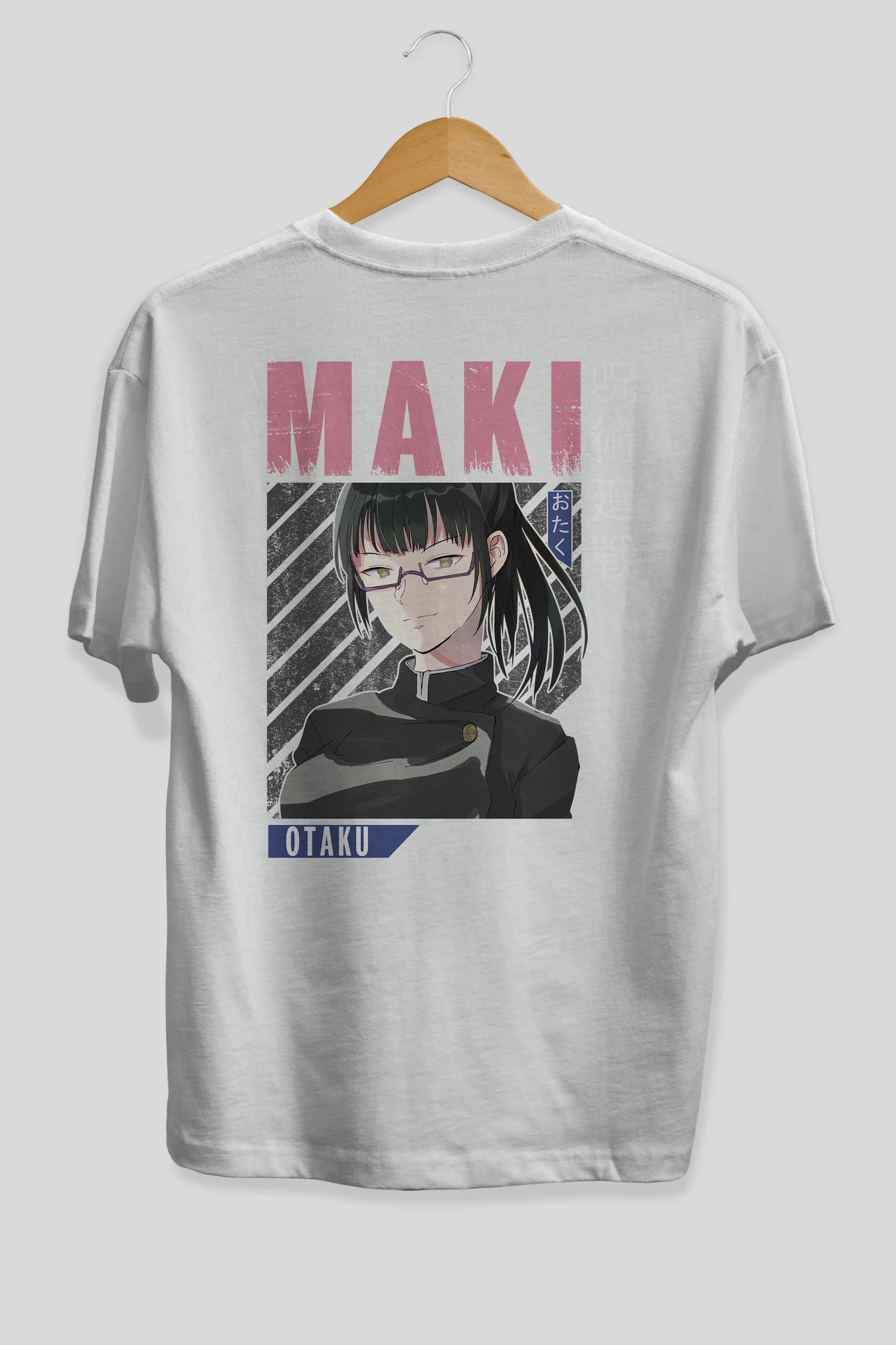 Maki Zenin CHAINSAWMAN 1 Anime Arka Baskılı Oversize t-shirt Erkek Kadın Unisex