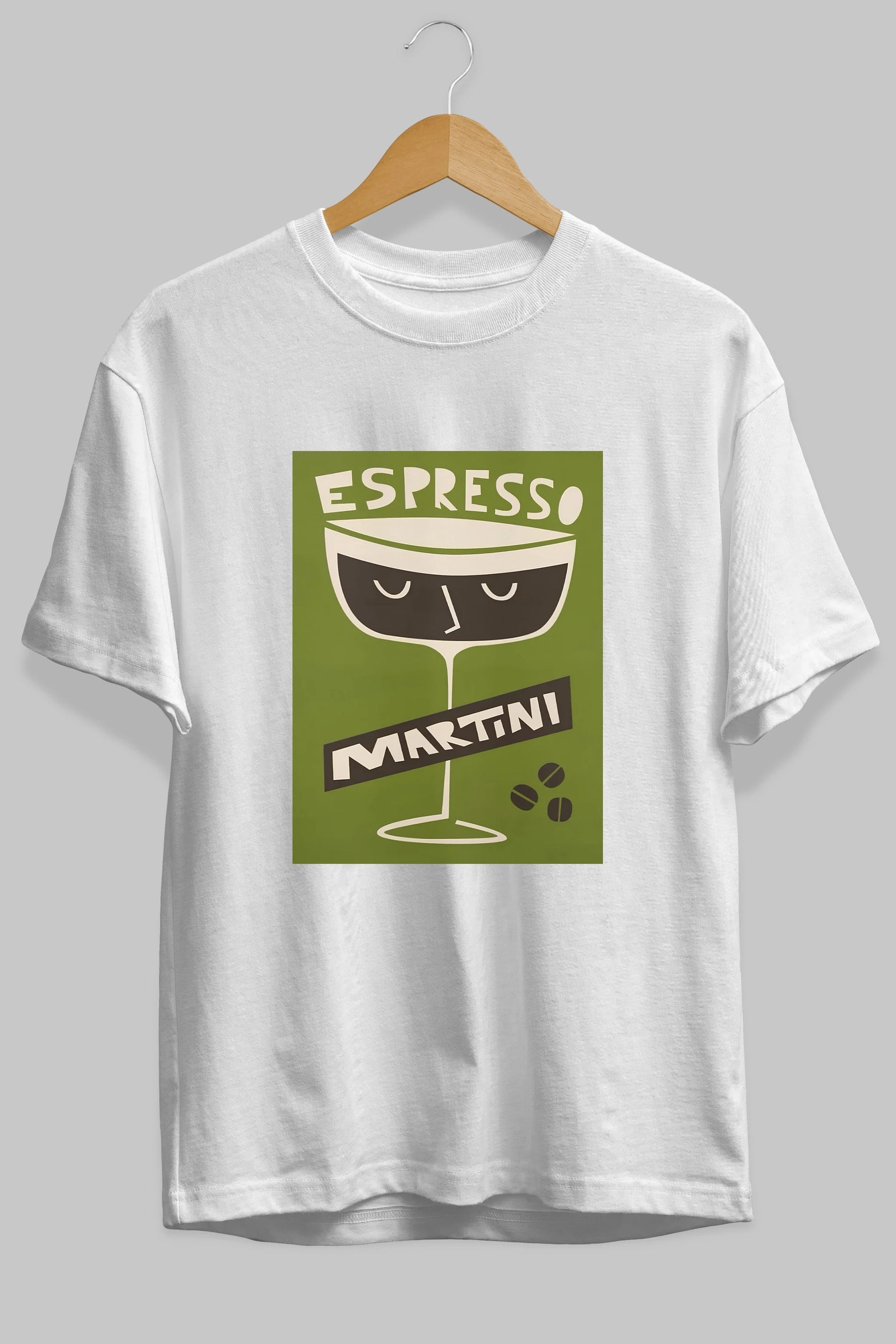 Espresso Martini 2 Ön Baskılı Oversize t-shirt Erkek Kadın Unisex %100 Pamuk Bisiklet Yaka tişort