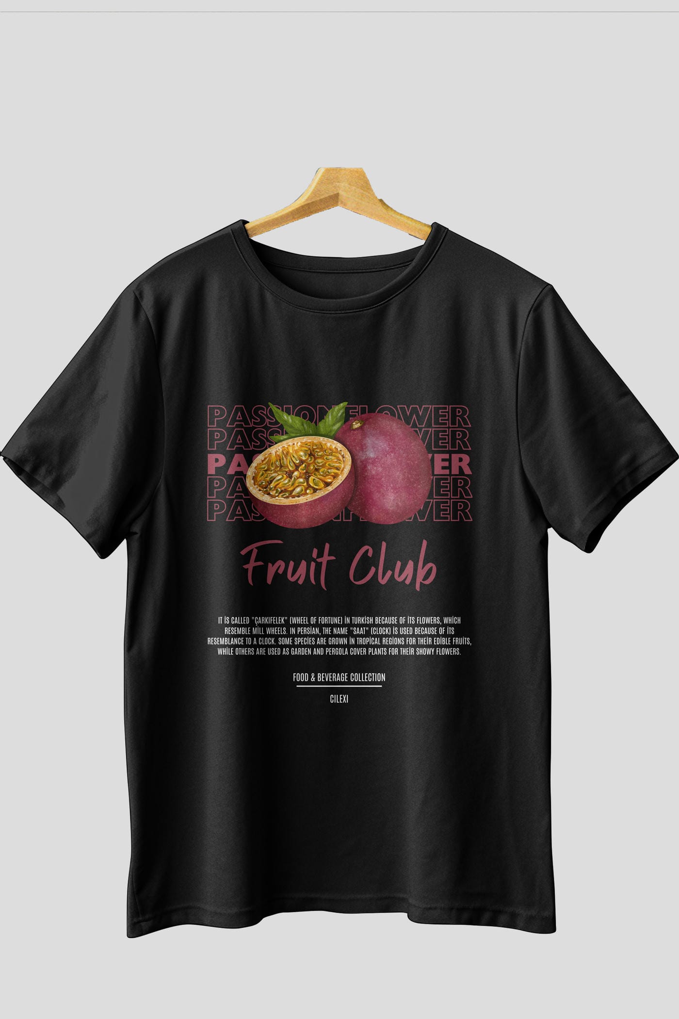 Passionflower Ön Baskılı Oversize t-shirt Erkek Kadın Pamuk Bisiklet Yaka tişort