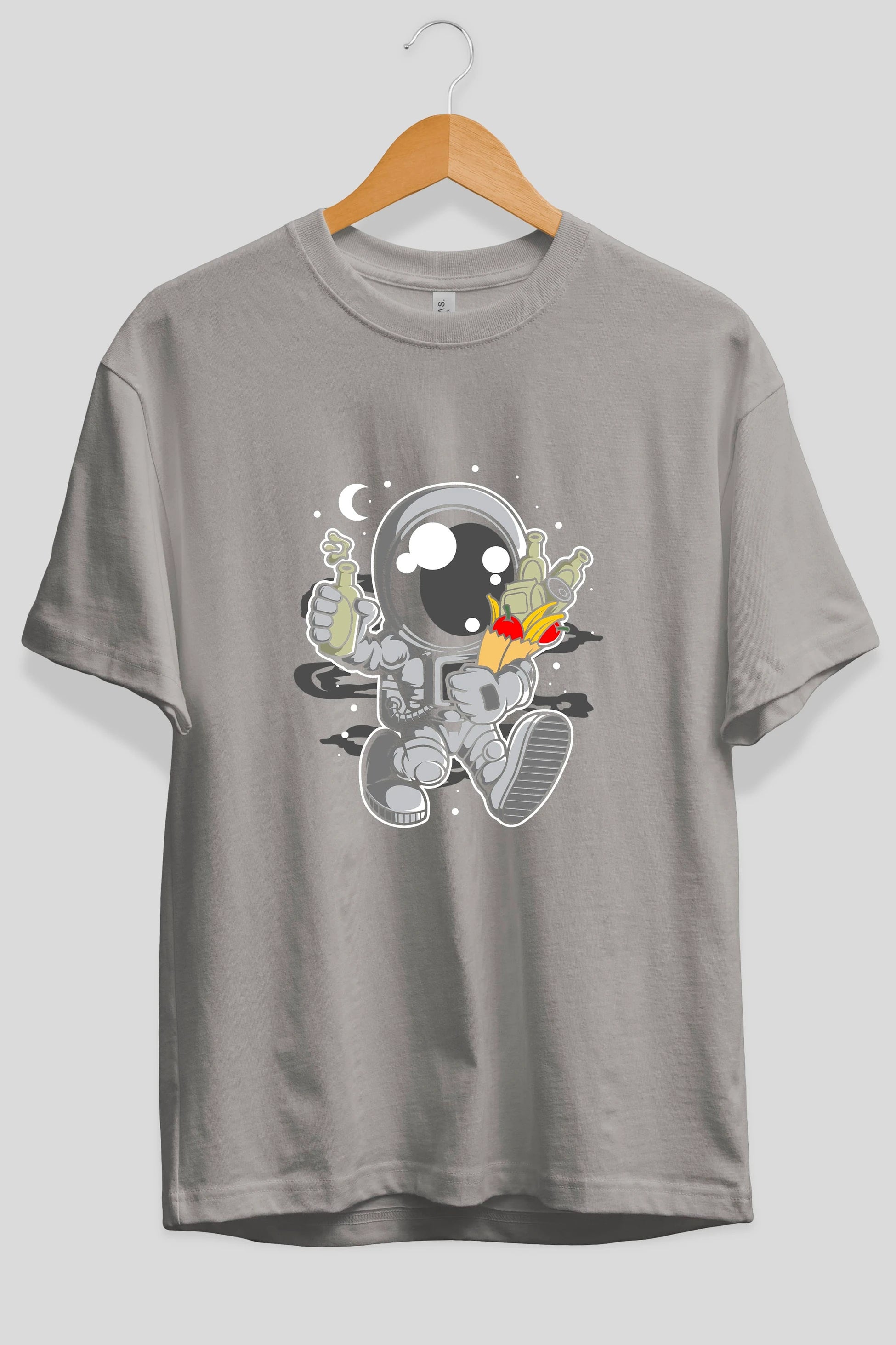 Astronaut Grochery Ön Baskılı Oversize t-shirt Erkek Kadın Unisex