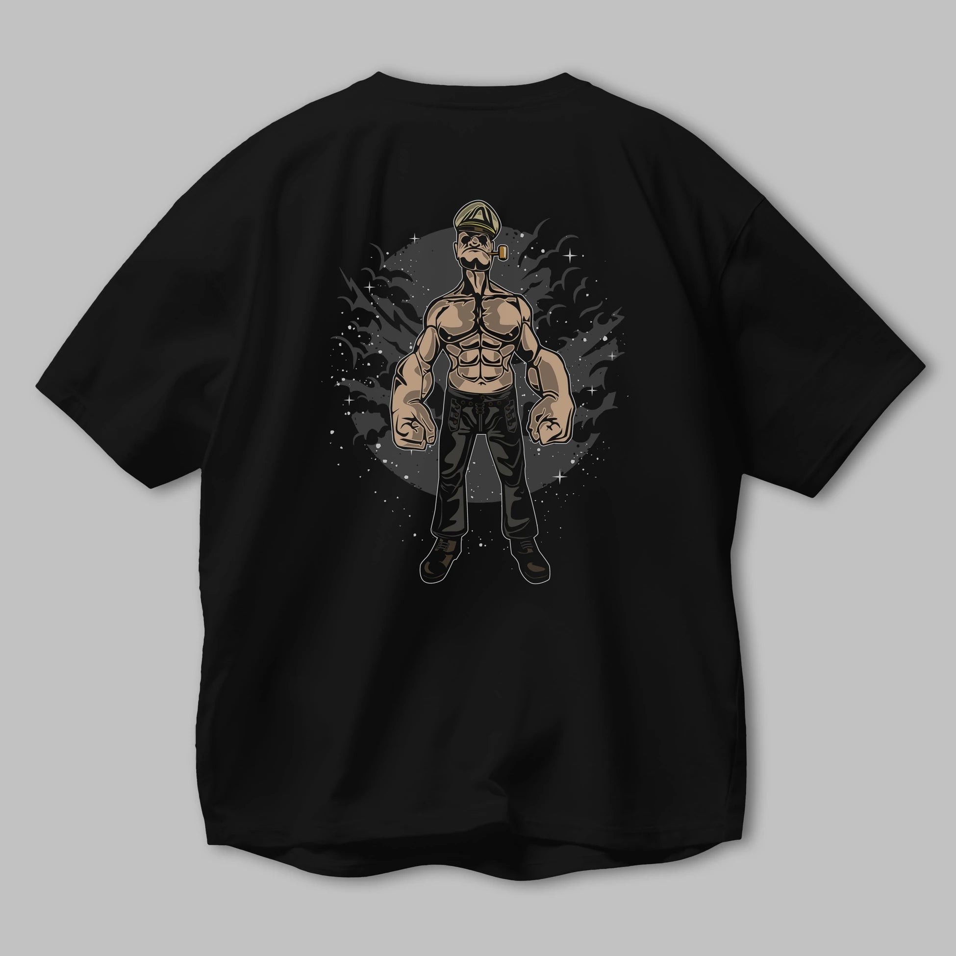 Popeye Arka Baskılı Oversize t-shirt Erkek Kadın Unisex %100 Pamuk
