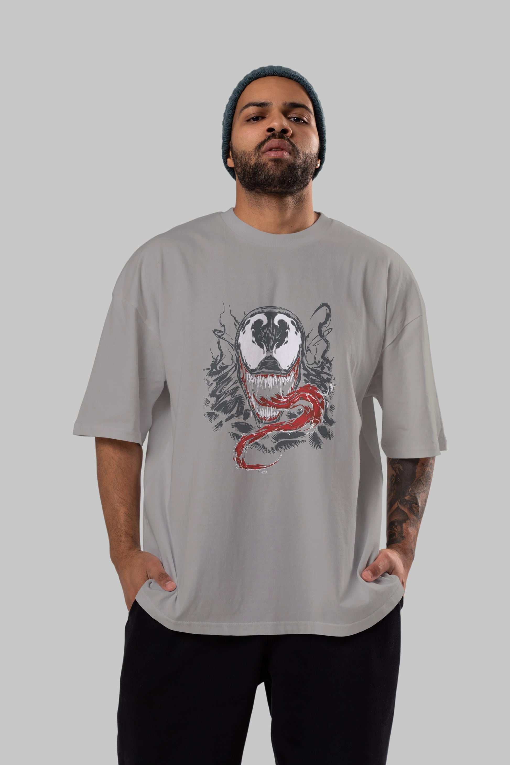Venom (18) Ön Baskılı Oversize t-shirt Erkek Kadın Unisex %100 Pamuk Bisiklet Yaka tişort