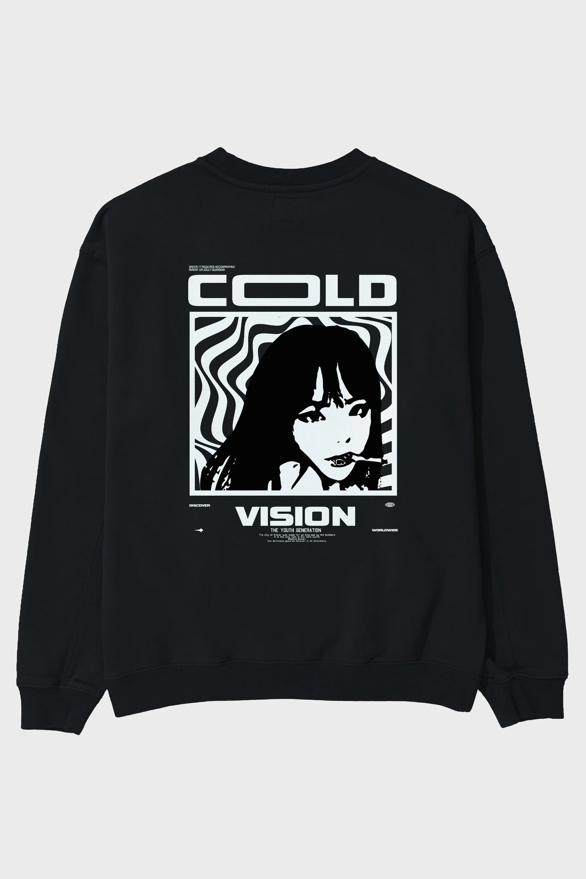 Cold Vision Arka Baskılı Oversize Sweatshirt Erkek Kadın Unisex