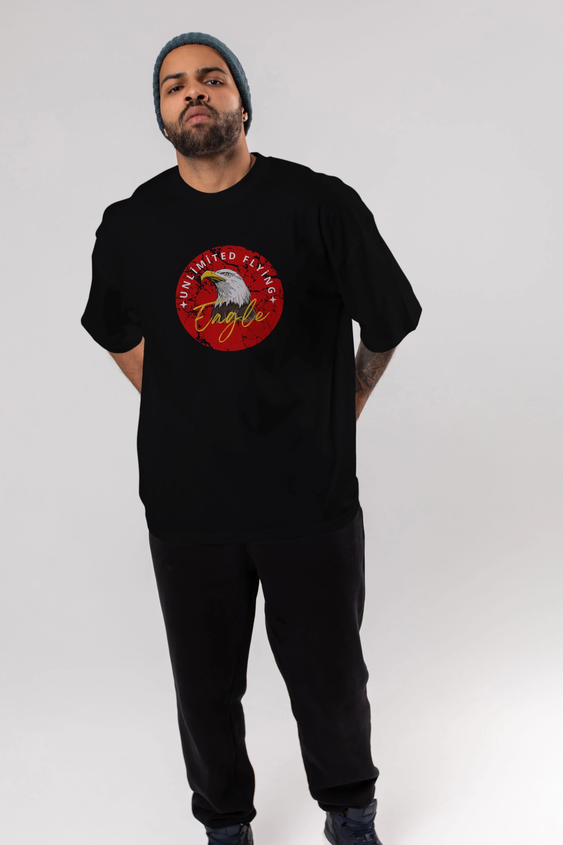 Unlimited Flying Yazılı Ön Baskılı Oversize t-shirt Erkek Kadın Unisex