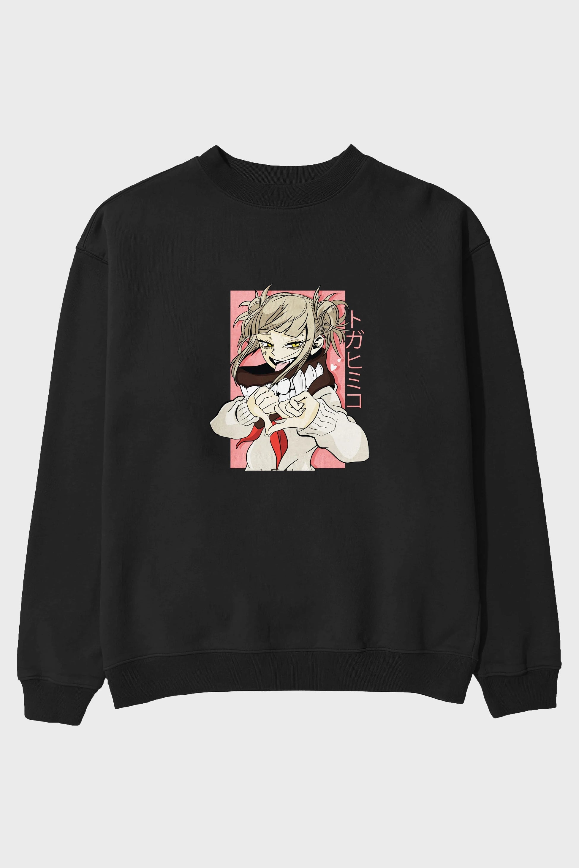 Himiko Toga Anime Ön Baskılı Oversize Sweatshirt Erkek Kadın Unisex