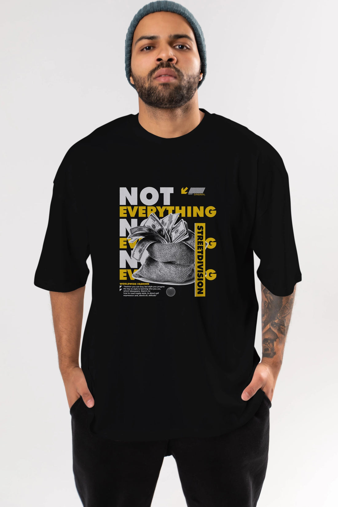 Not Everything Ön Baskılı Oversize t-shirt Erkek Kadın Unisex