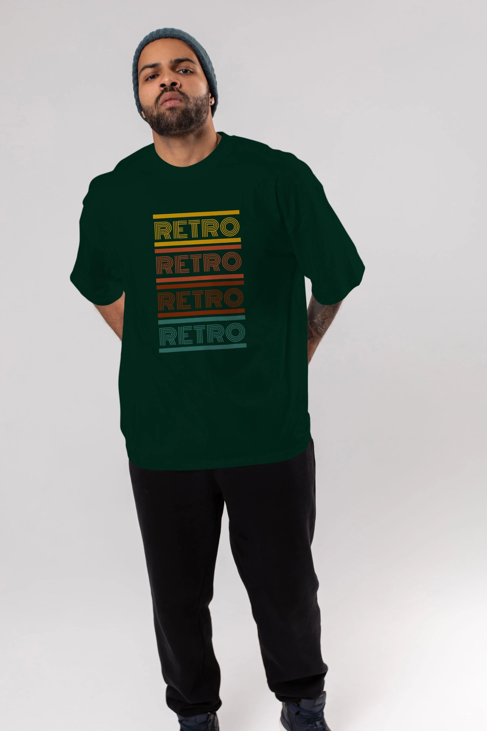 Retro Yazılı Ön Baskılı Oversize t-shirt Erkek Kadın Unisex