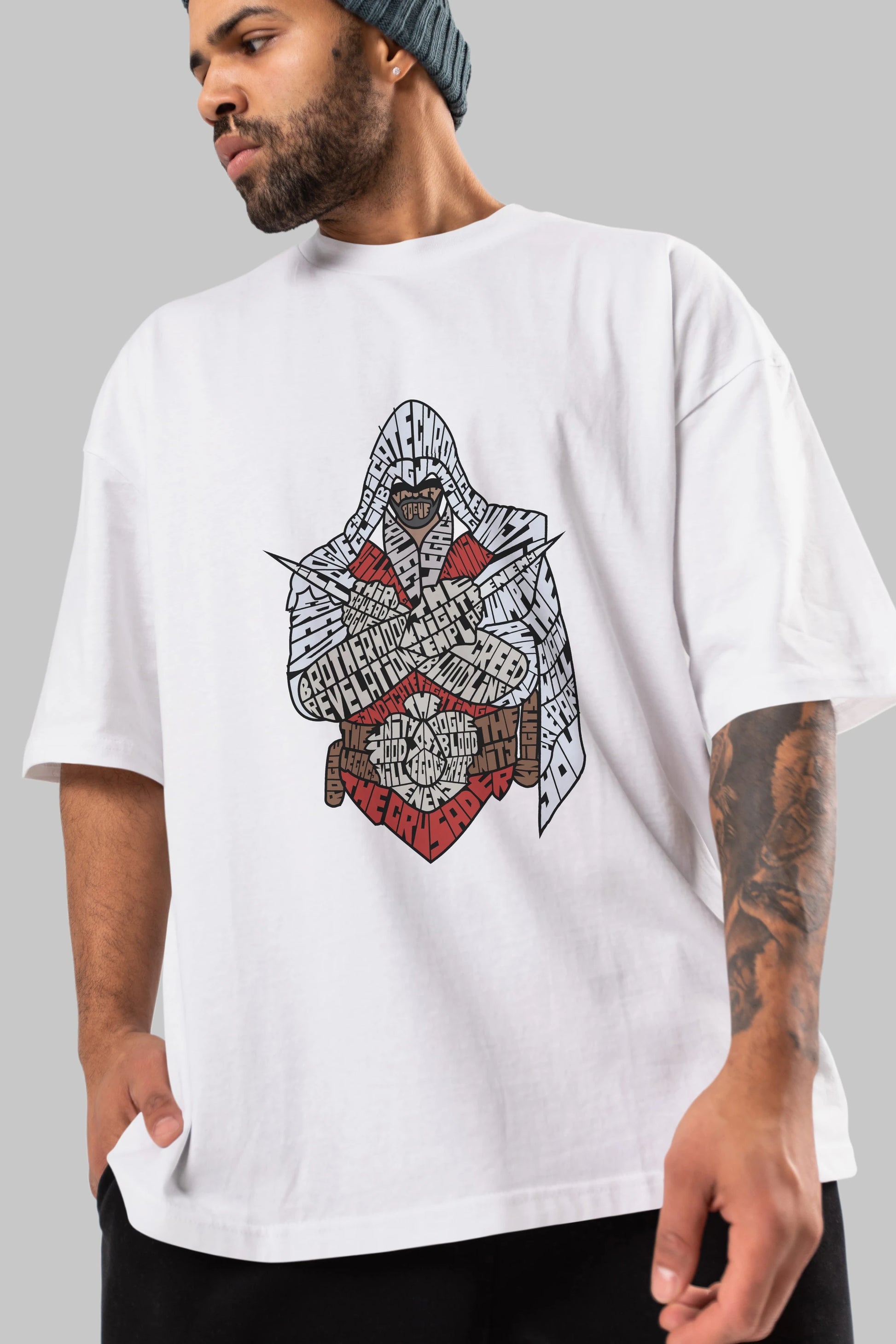 Assassins Ön Baskılı Oversize t-shirt %100 pamuk Erkek Kadın Unisex