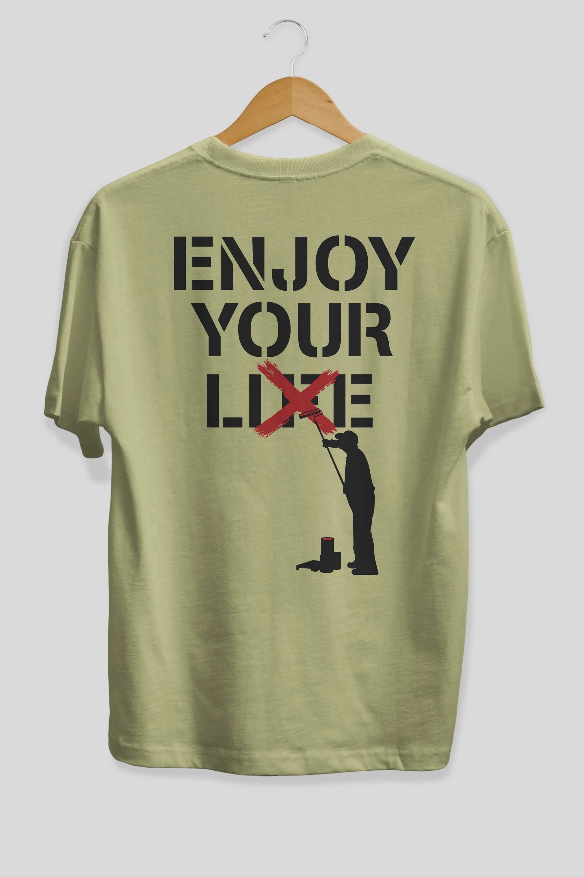 Enjoy Your Lie Arka Baskılı Oversize t-shirt %100 pamuk Erkek Kadın Unisex