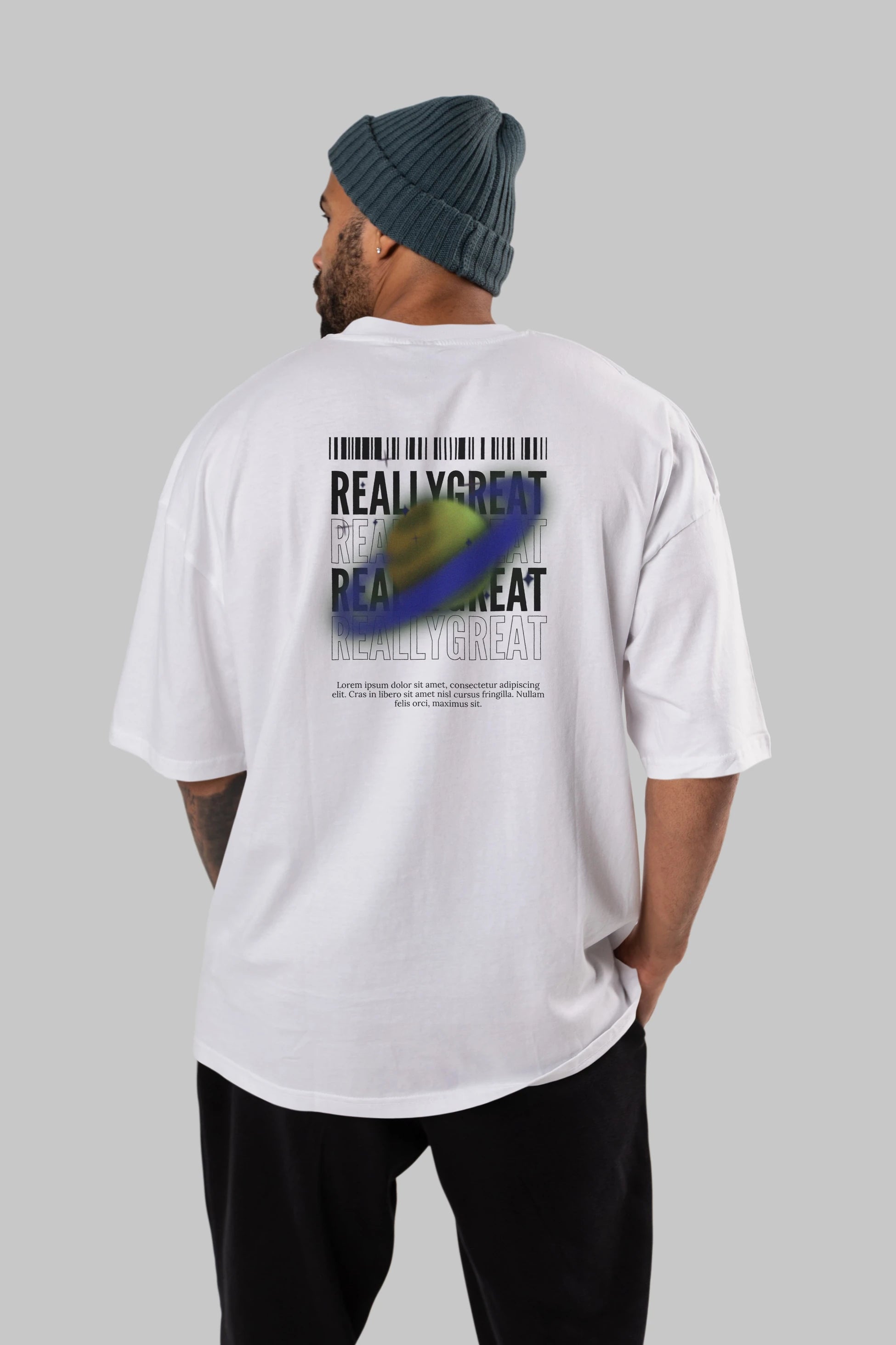Really Great 2 Yazılı Arka Baskılı Oversize t-shirt Erkek Kadın Unisex