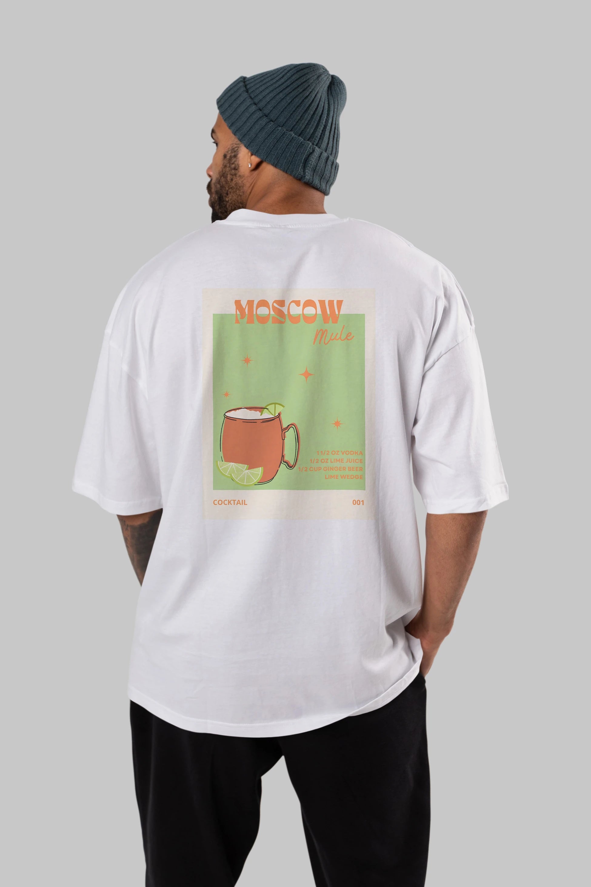 Moscow Mule 2 Arka Baskılı Oversize t-shirt Erkek Kadın Unisex %100 Pamuk Bisiklet Yaka tişort