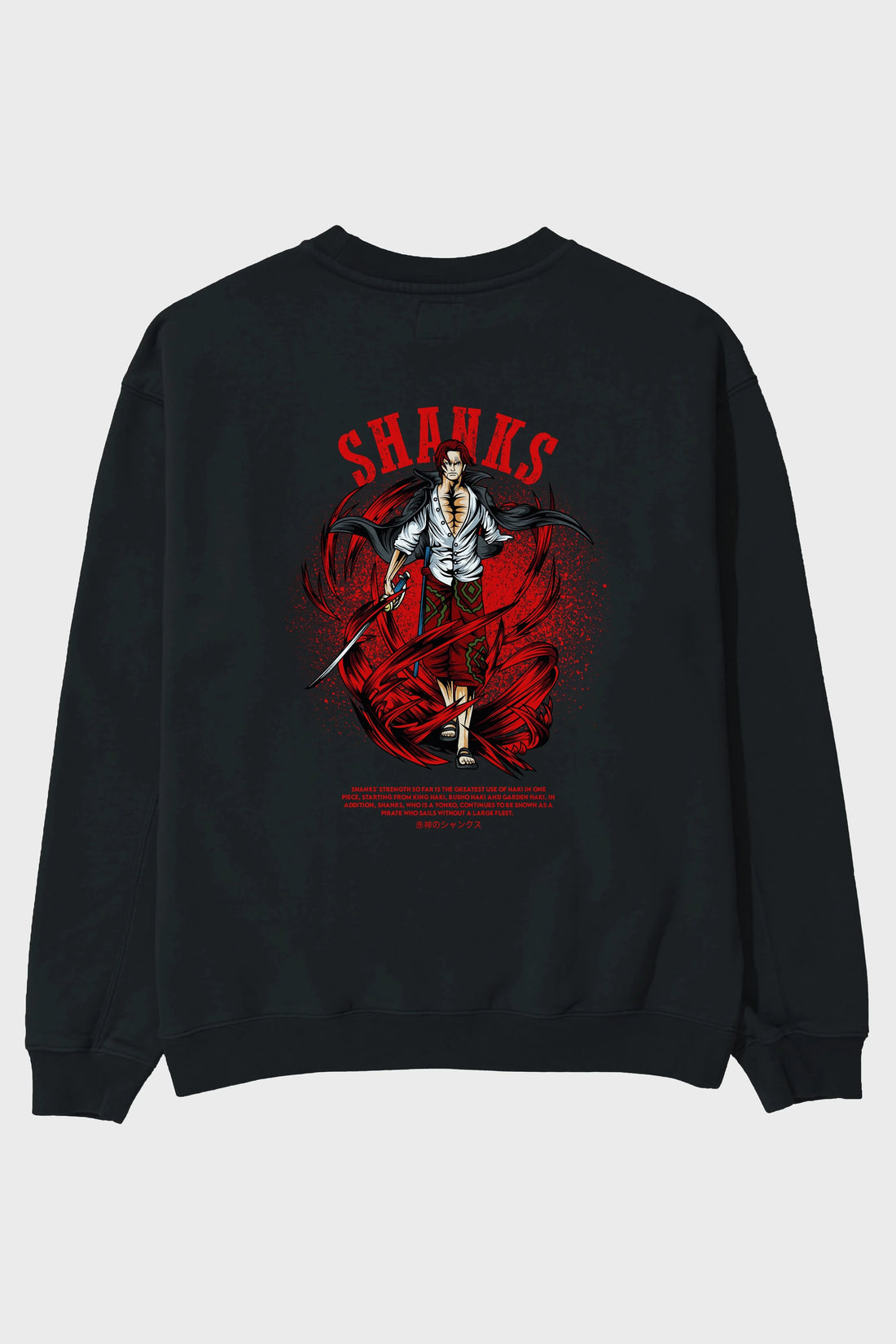 Shanks Anime Arka Baskılı Oversize Sweatshirt Erkek Kadın Unisex