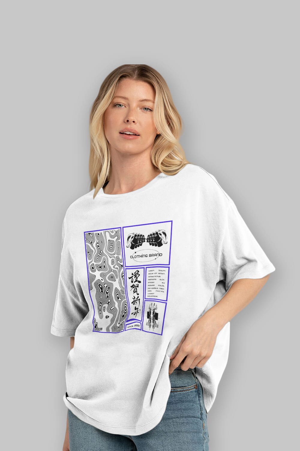Neon Japanese Streetwear Ön Baskılı Oversize t-shirt Erkek Kadın Unisex