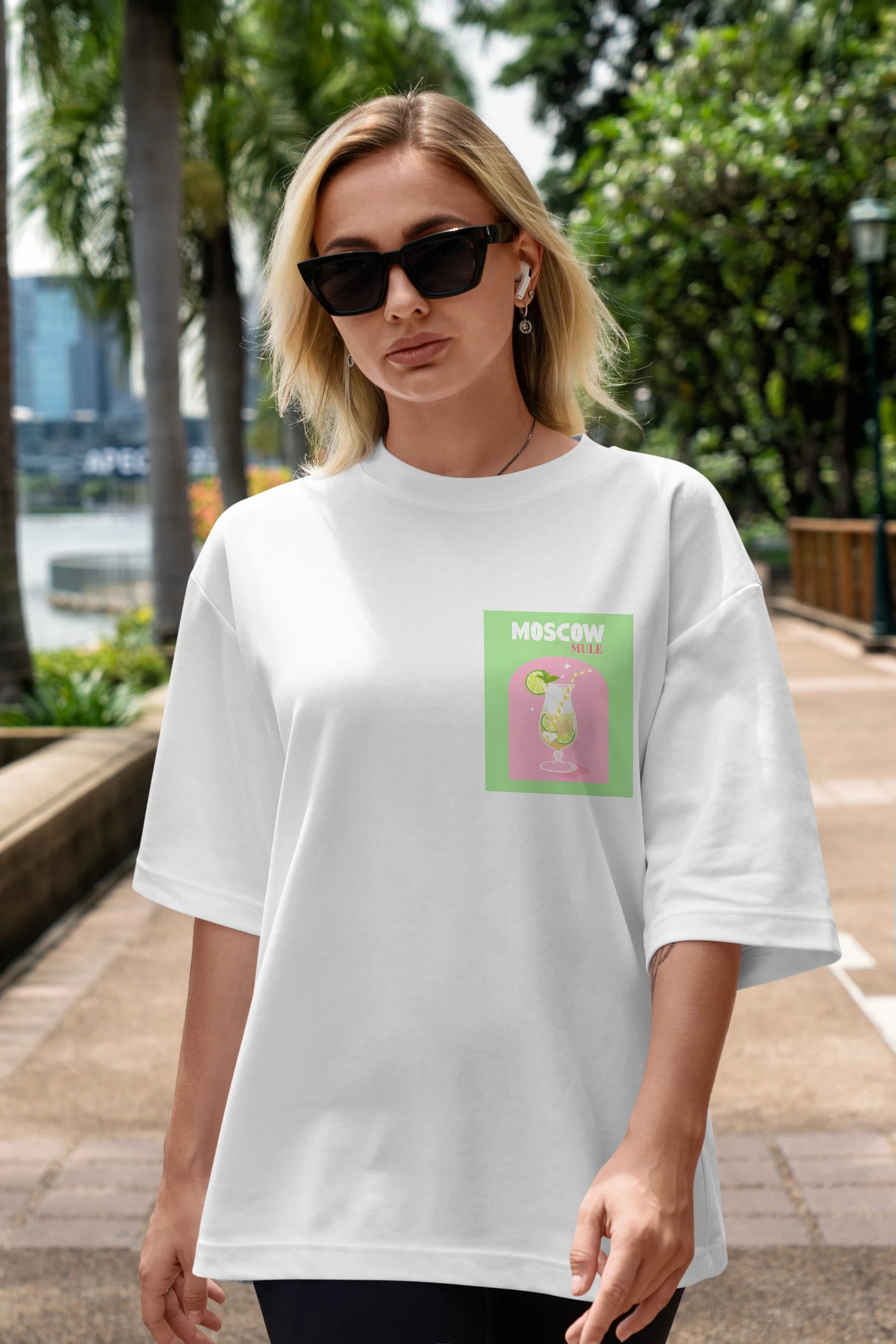 Moscow Mule 5 Ön Sol Baskılı Oversize t-shirt Erkek Kadın Unisex %100 Pamuk Bisiklet Yaka tişort