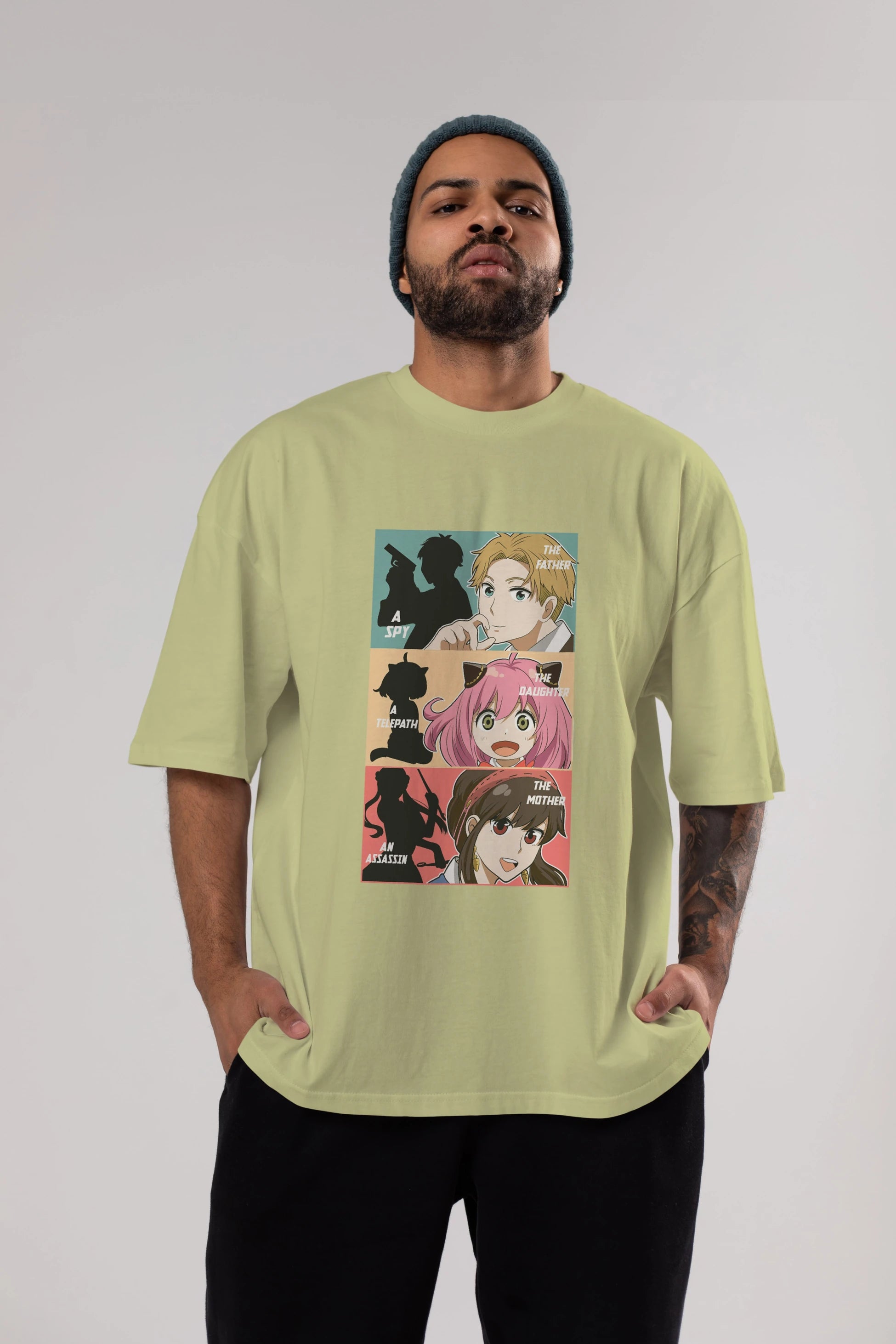 SPY X FAMILY Anime Ön Baskılı Oversize t-shirt %100 pamuk Erkek Kadın Unisex