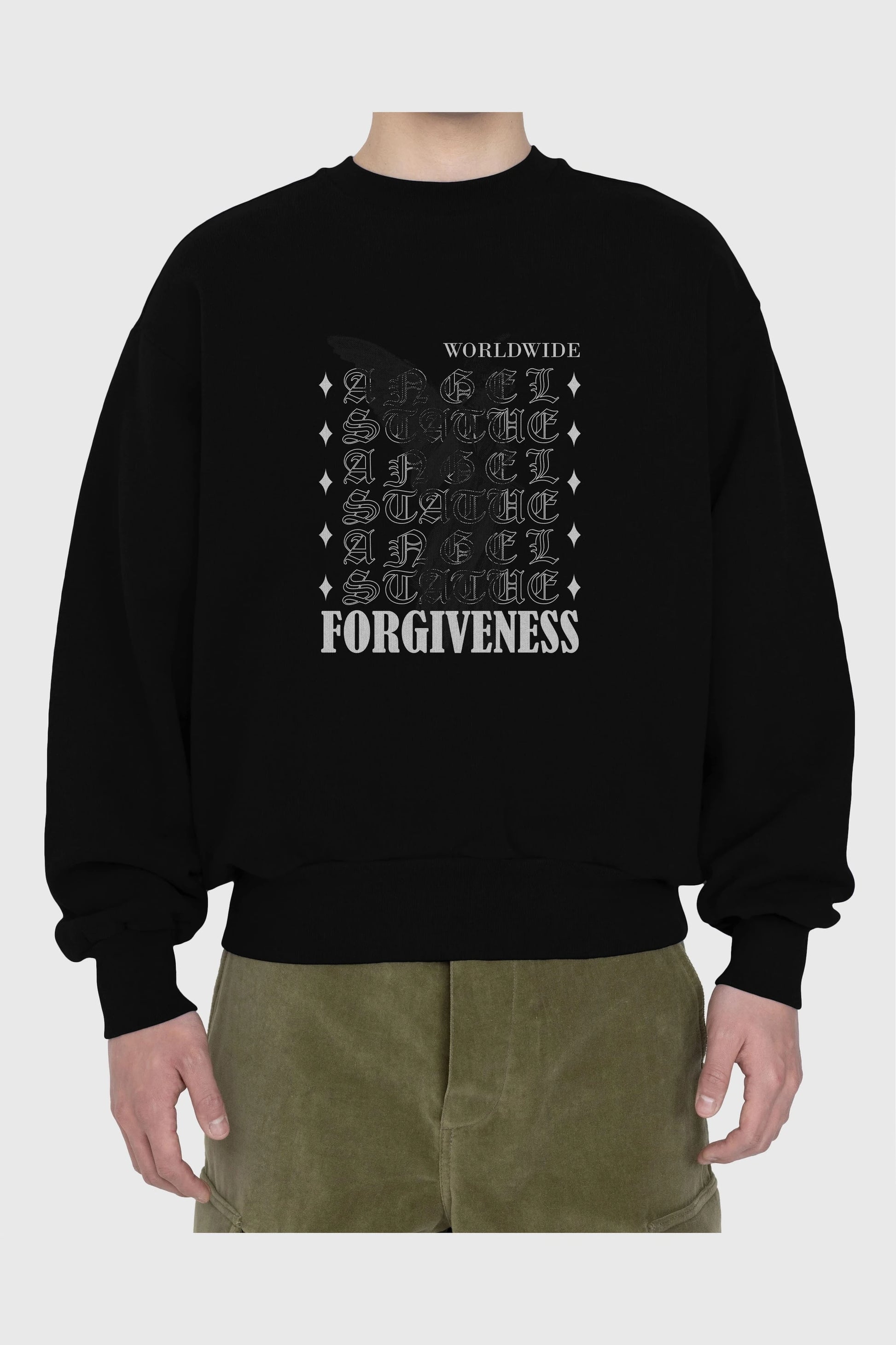 Angel Forgiveness Ön Baskılı Oversize Sweatshirt Erkek Kadın Unisex