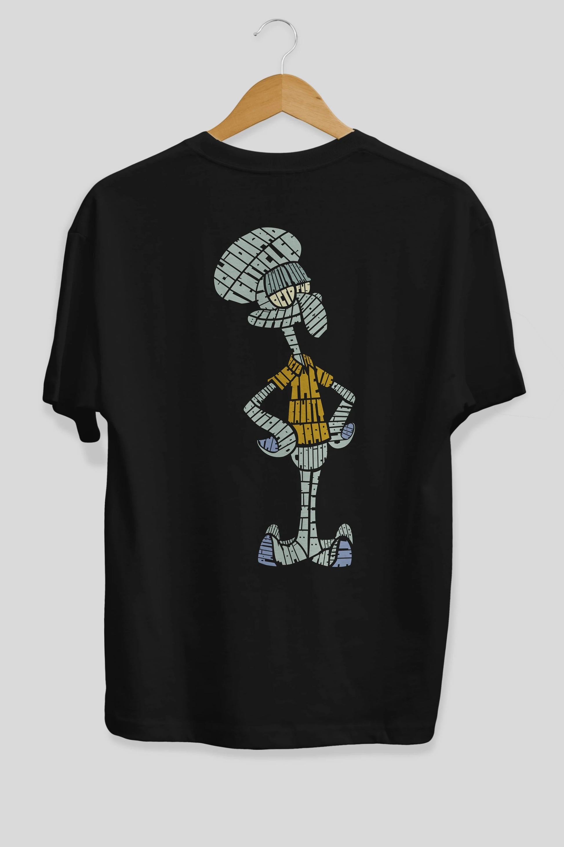 Squidward Arka Baskılı Oversize t-shirt %100 pamuk Erkek Kadın Unisex
